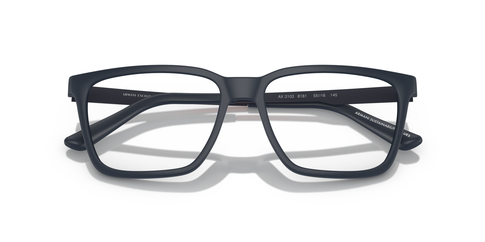 AX3103 Matte Blue PlasticEyeglass Frames for Glasses Direct, Closed View