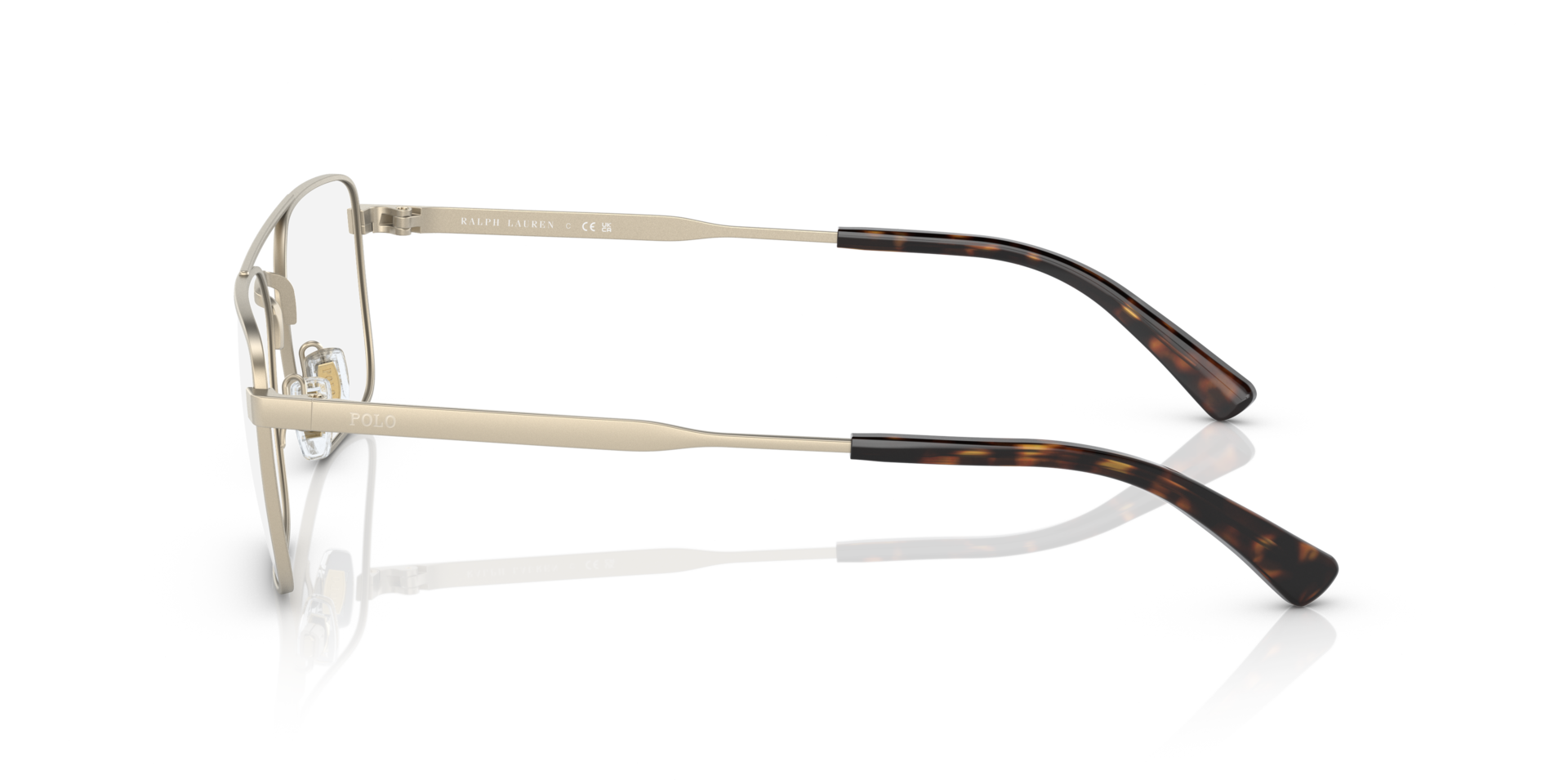 PH1216 Semishiny Pale Gold MetalEyeglass Frames for Glasses Direct, Side View