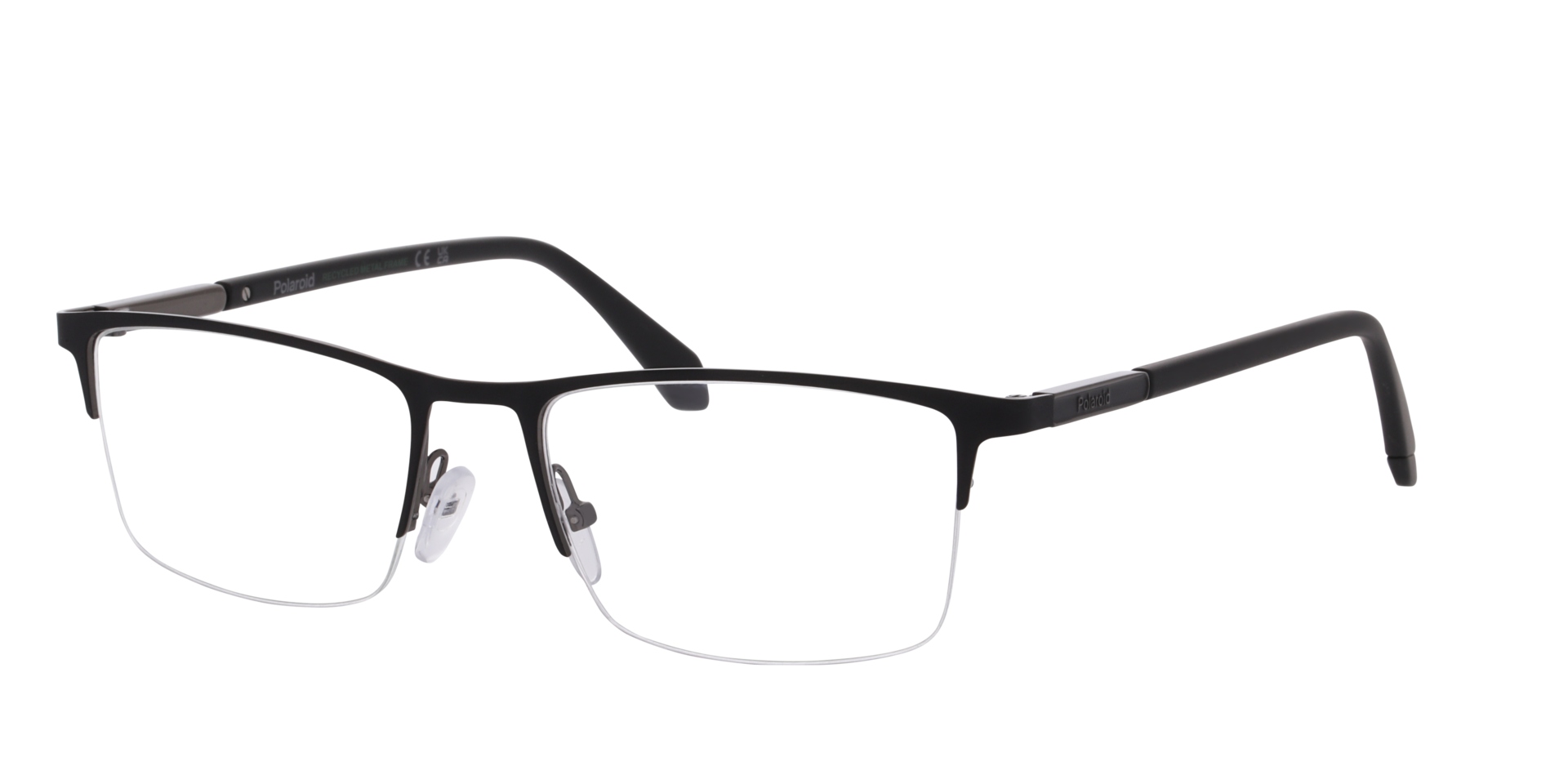 PLD D599 Black MetalEyeglass Frames for Glasses Direct, Angle View