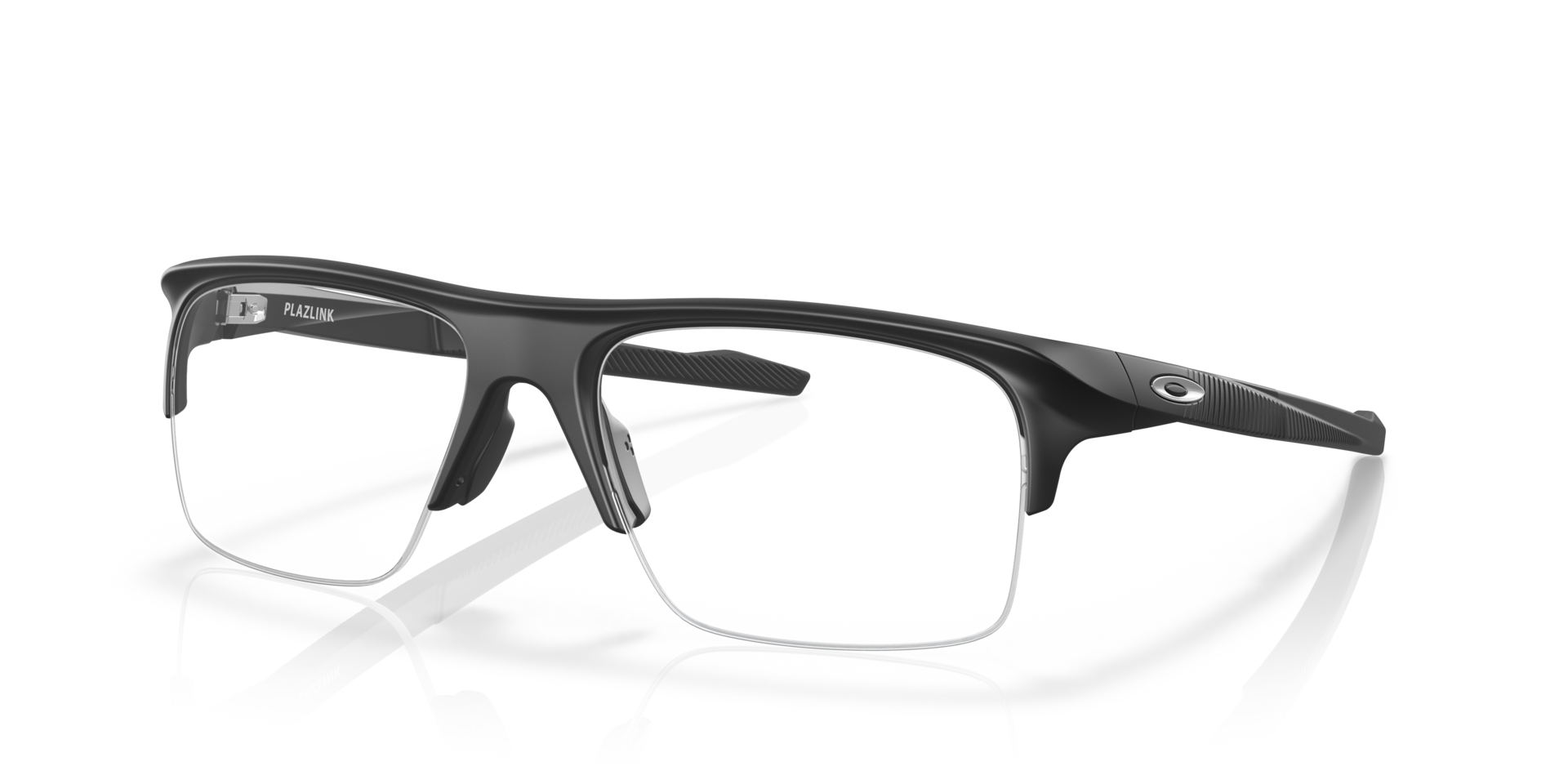 Plazlink Satin Black PlasticSunglass Frames for Glasses Direct, Angle View
