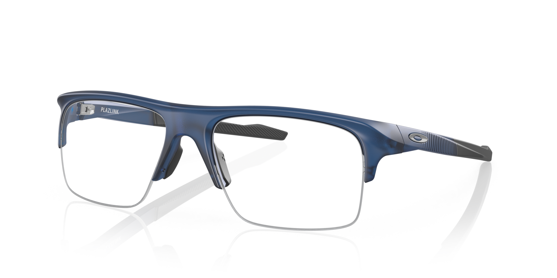 Plazlink Matte Translucent Blue PlasticSunglass Frames for Glasses Direct, Angle View