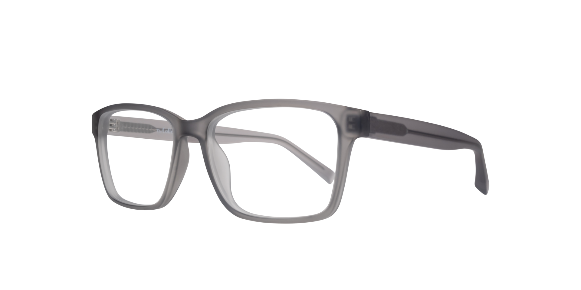 Harry Crystal Grey PlasticEyeglass Frames for Glasses Direct, Angle View