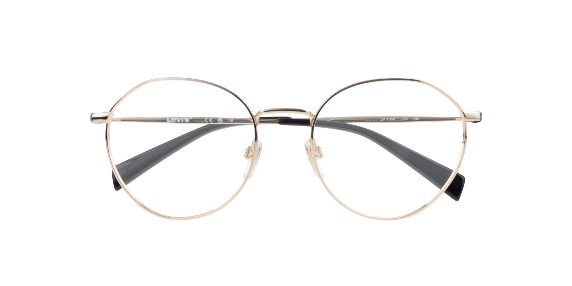 LV 1059 Gold MetalEyeglass Frames for Glasses Direct, Closed View