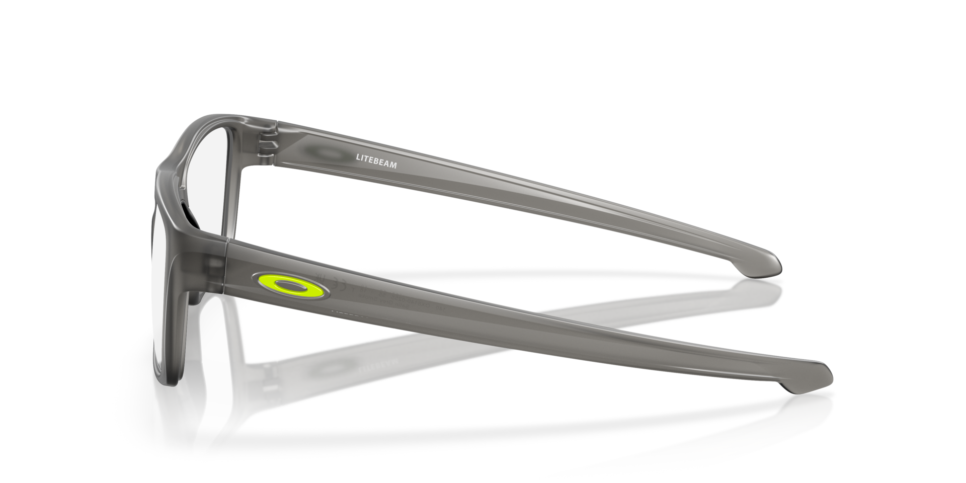 Litebeam Satin Grey Smoke PlasticEyeglass Frames for Glasses Direct, Side View