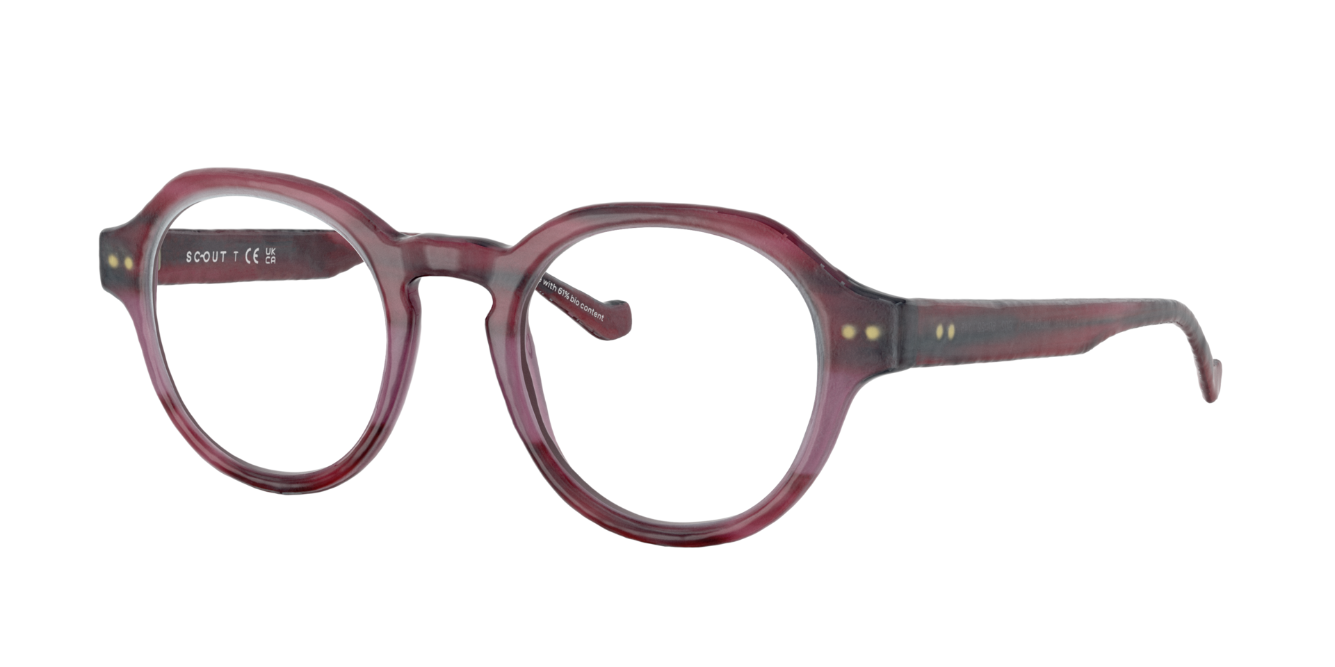 Mccarthy Stripped Purple AcetateEyeglass Frames for Glasses Direct, Angle View