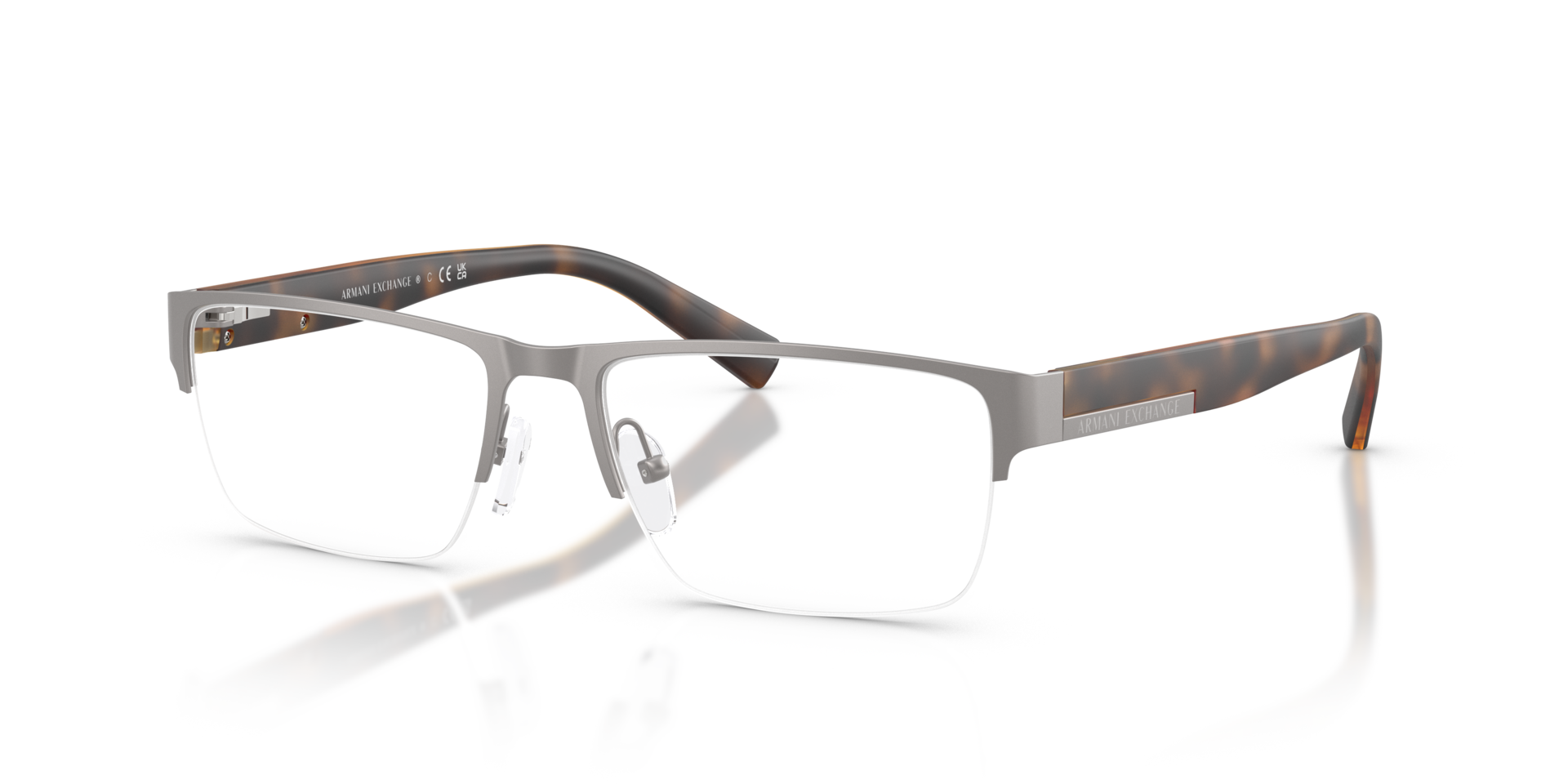 AX1018 Gunmetal MetalEyeglass Frames for Glasses Direct, Angle View