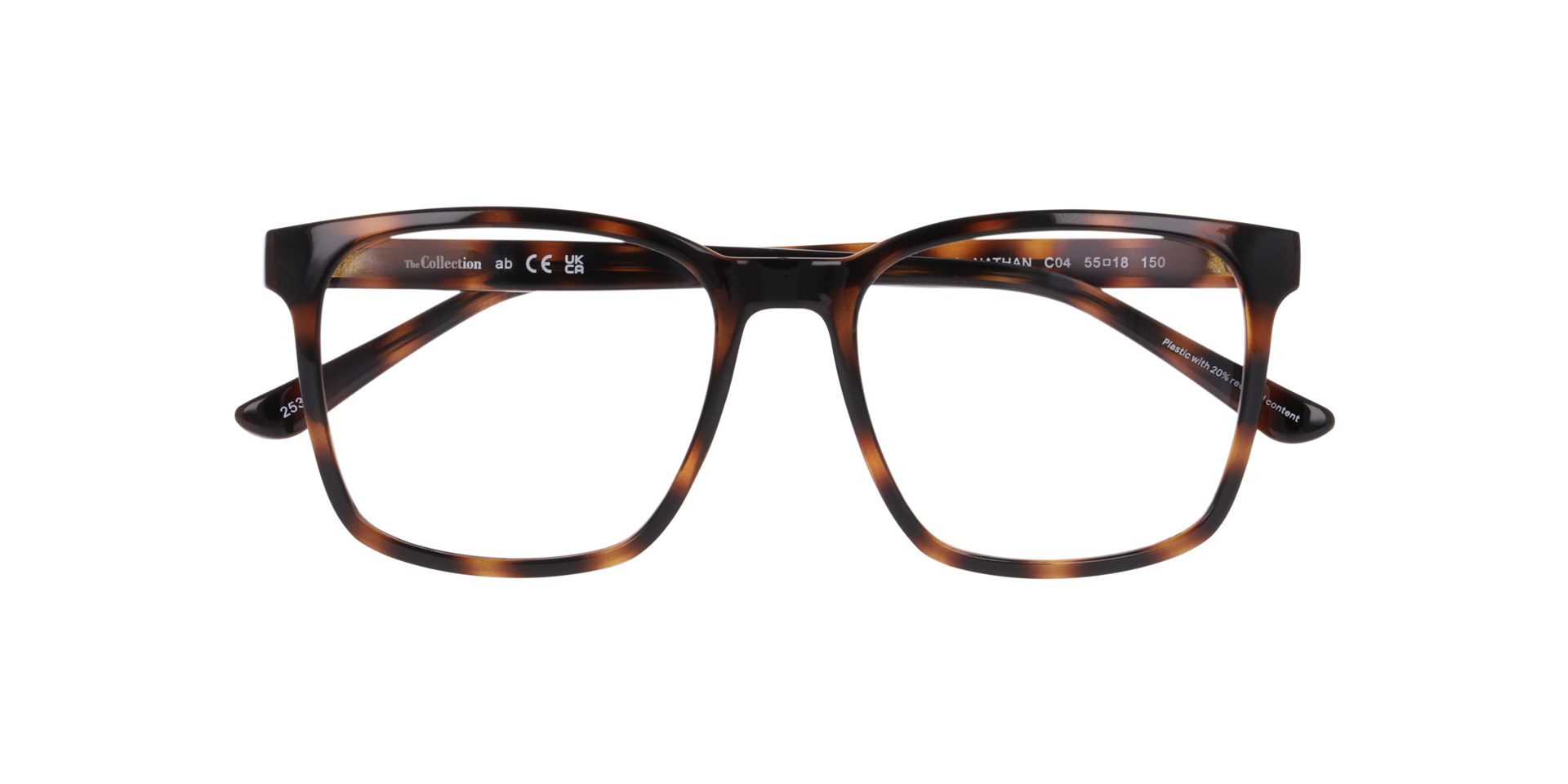 Nathan Havana Brown PlasticEyeglass Frames for Glasses Direct, Closed View