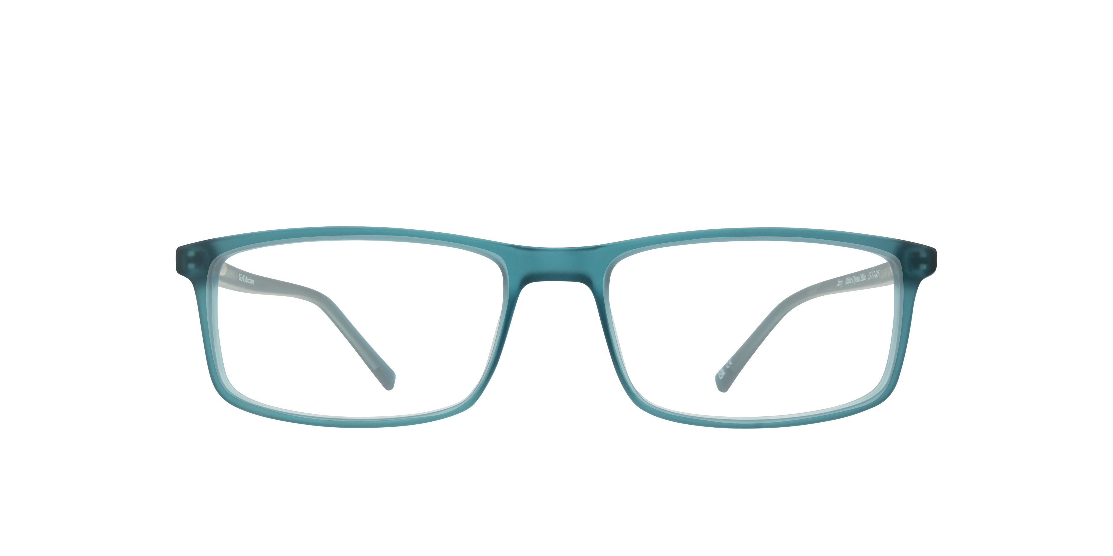 Jerry Matte Crystal Blue PlasticSunglass Frames for Glasses Direct, Front View
