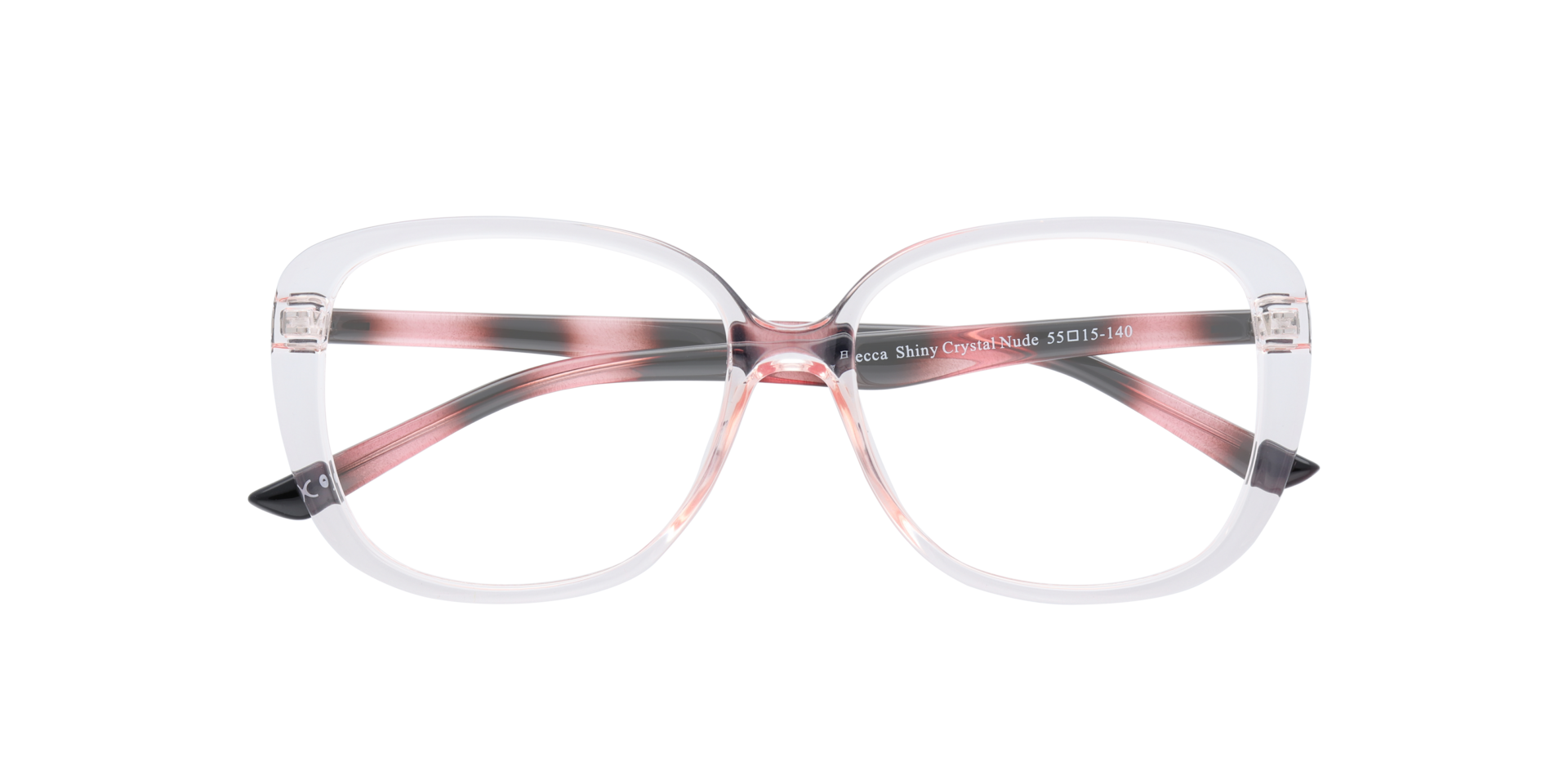 Becca Shiny Crystal Nude PlasticEyeglass Frames for Glasses Direct, Closed View