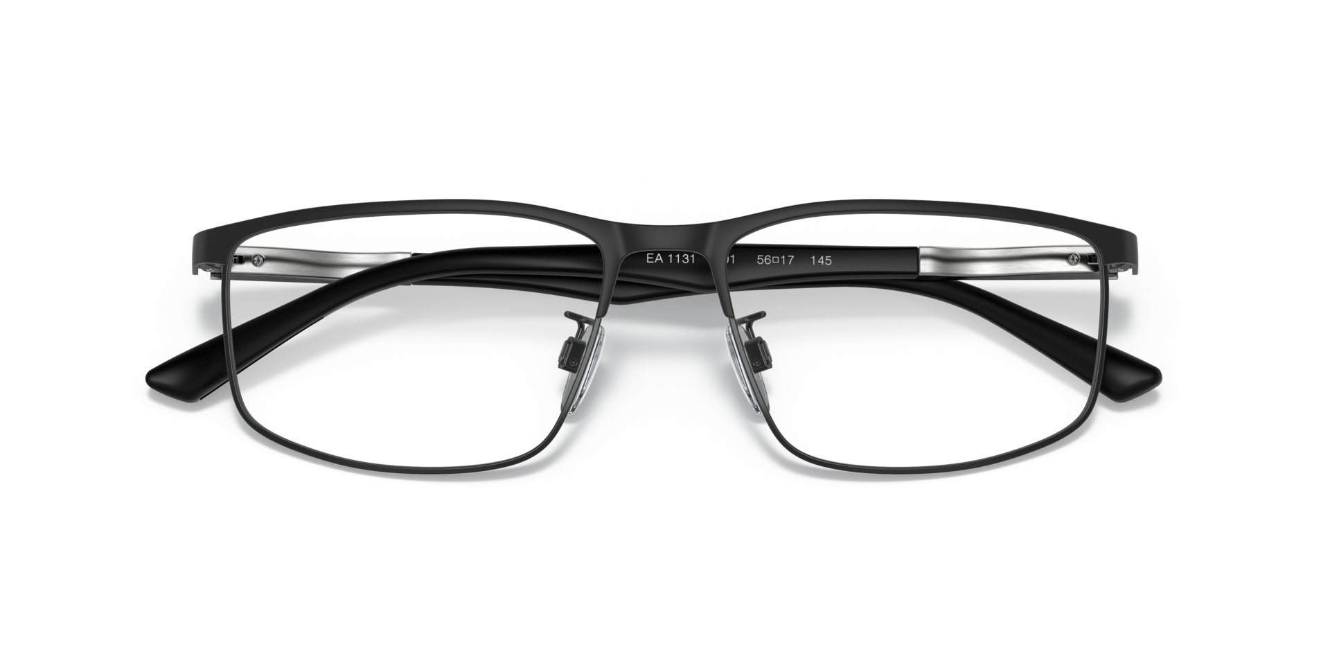 EA1131 Matte Black MetalEyeglass Frames for Glasses Direct, Closed View