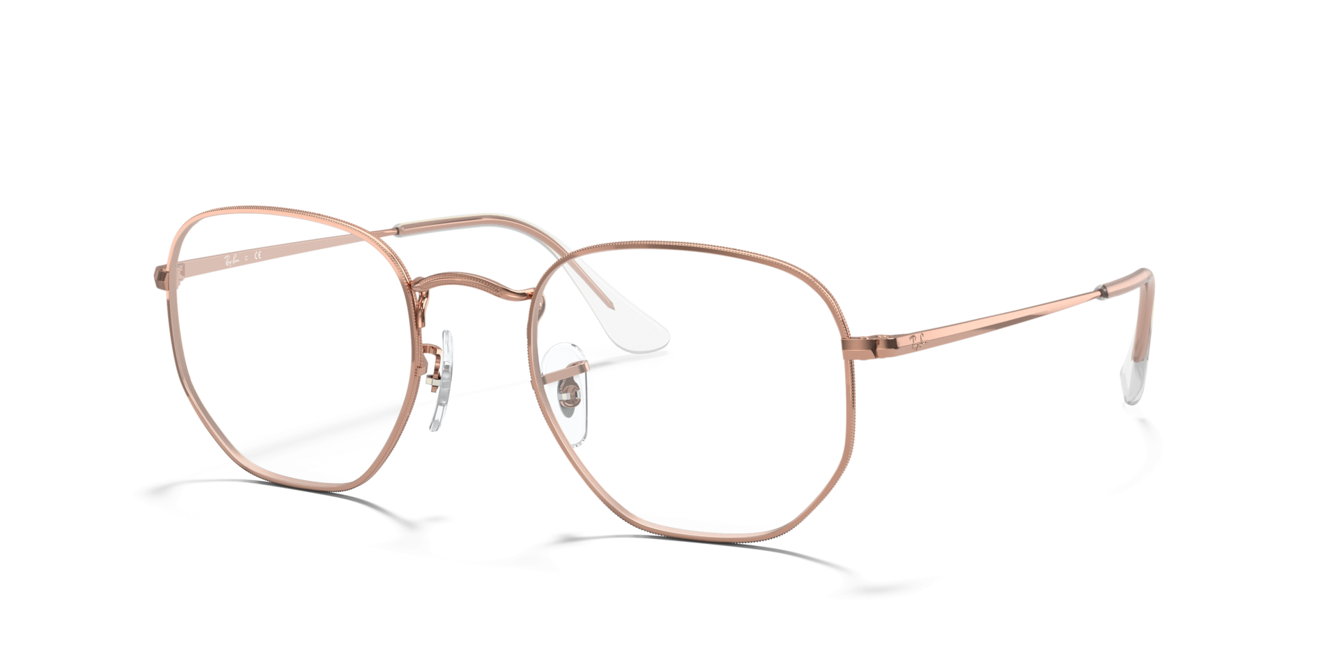 RB6448 Rose Gold MetalEyeglass Frames for Glasses Direct, Angle View