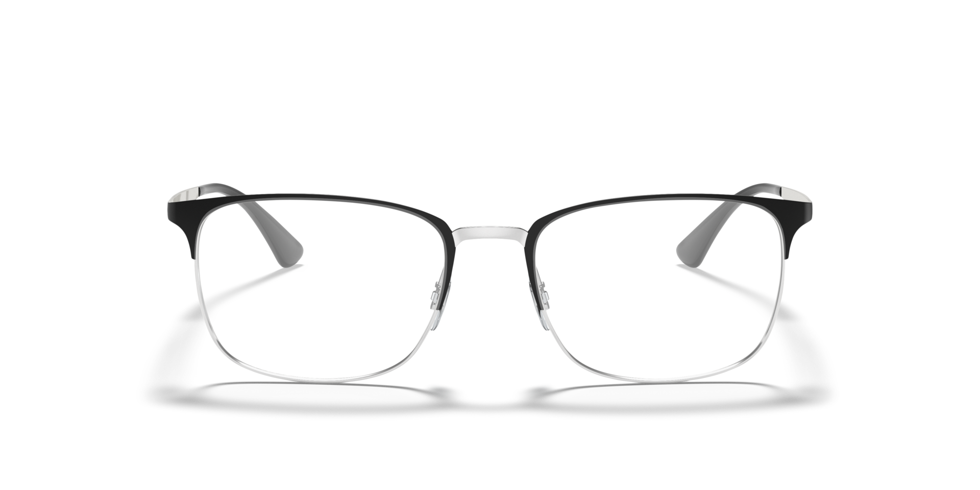 RB6421 Black On Silver MetalEyeglass Frames for Glasses Direct, Front View