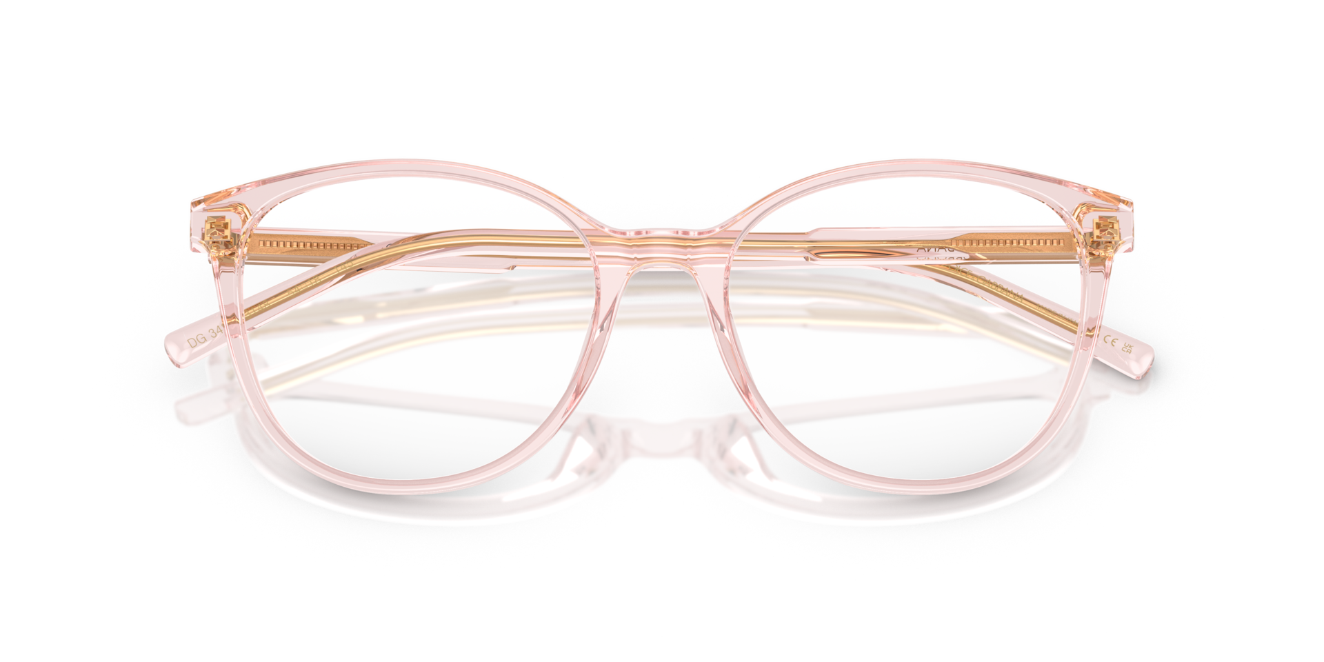 DG3425 Transparent Rose AcetateEyeglass Frames for Glasses Direct, Closed View