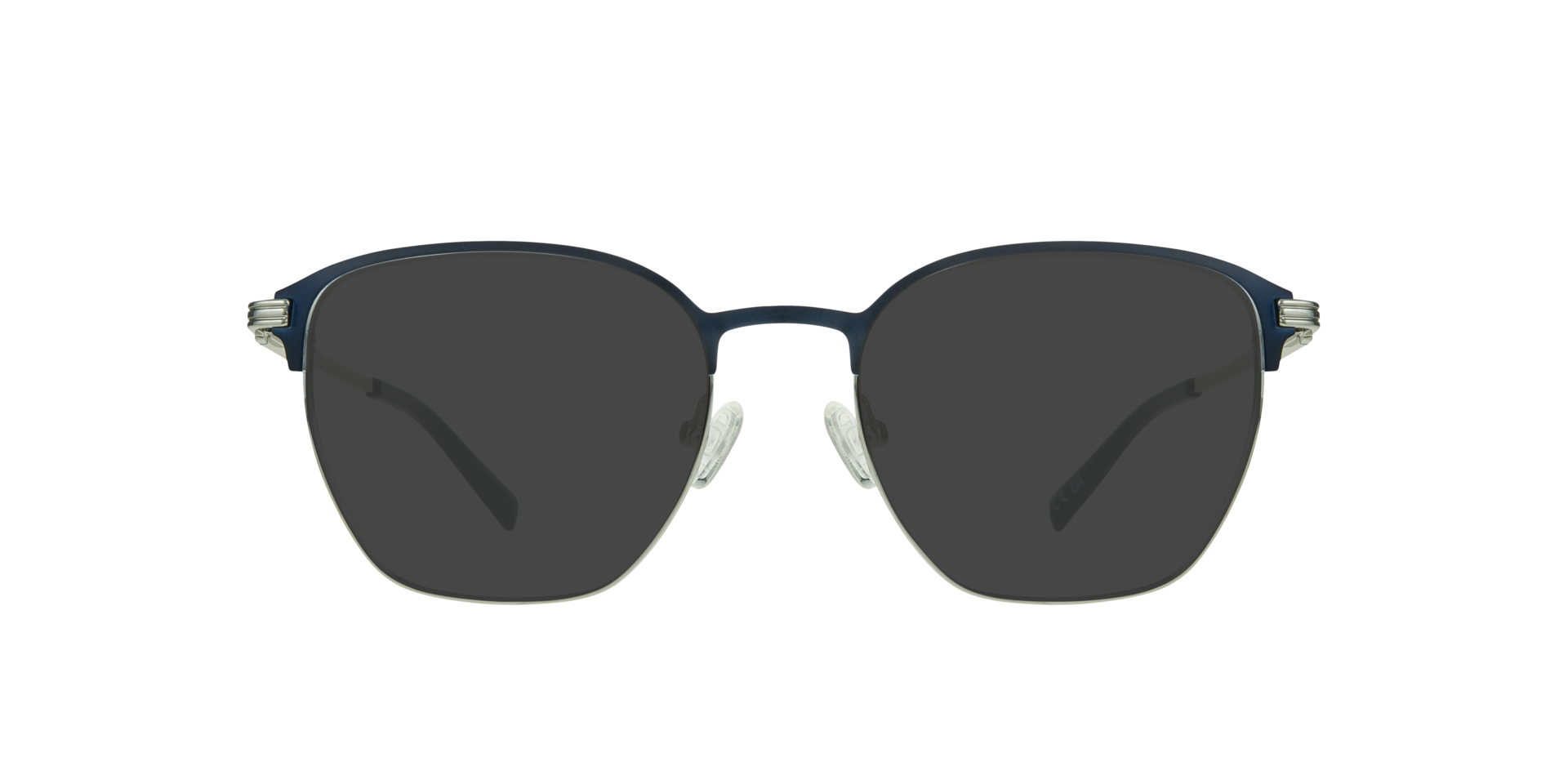 Keith Matte Blue & Shiny Silver MetalEyeglass Frames for Glasses Direct, with Tinted Lenses