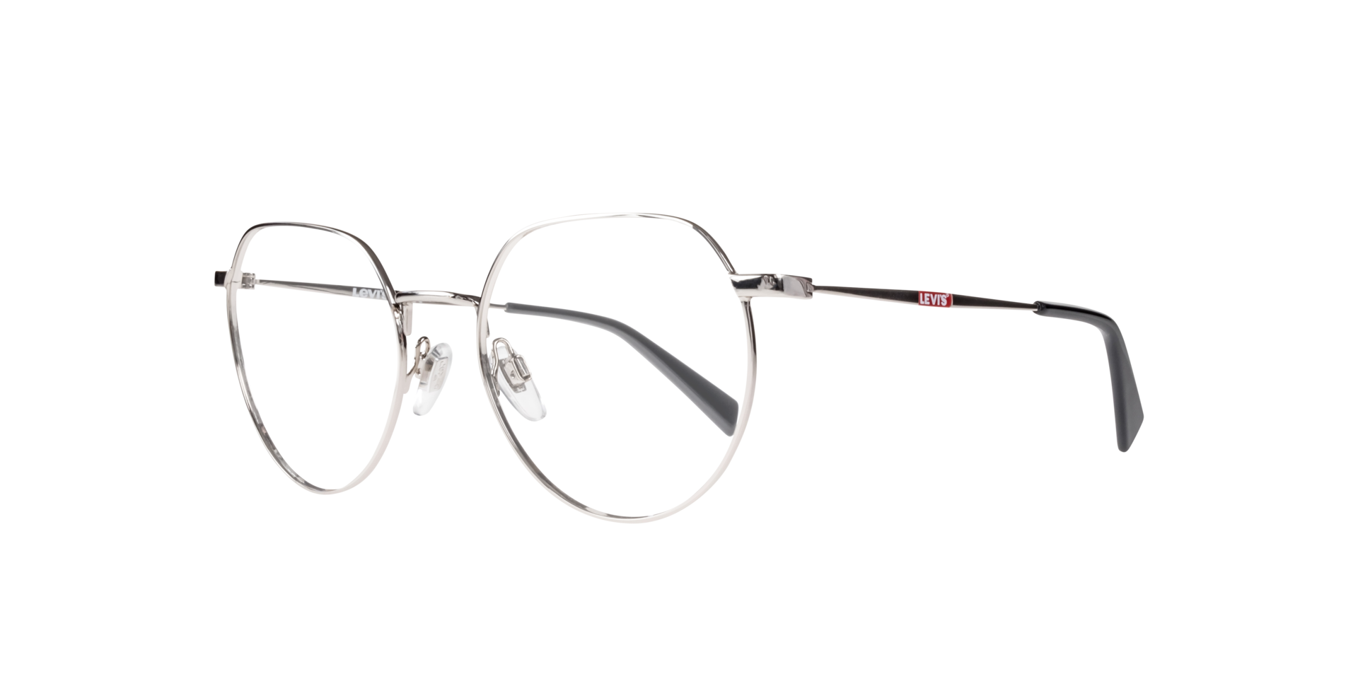 LV 1060 Silver MetalEyeglass Frames for Glasses Direct, Angle View