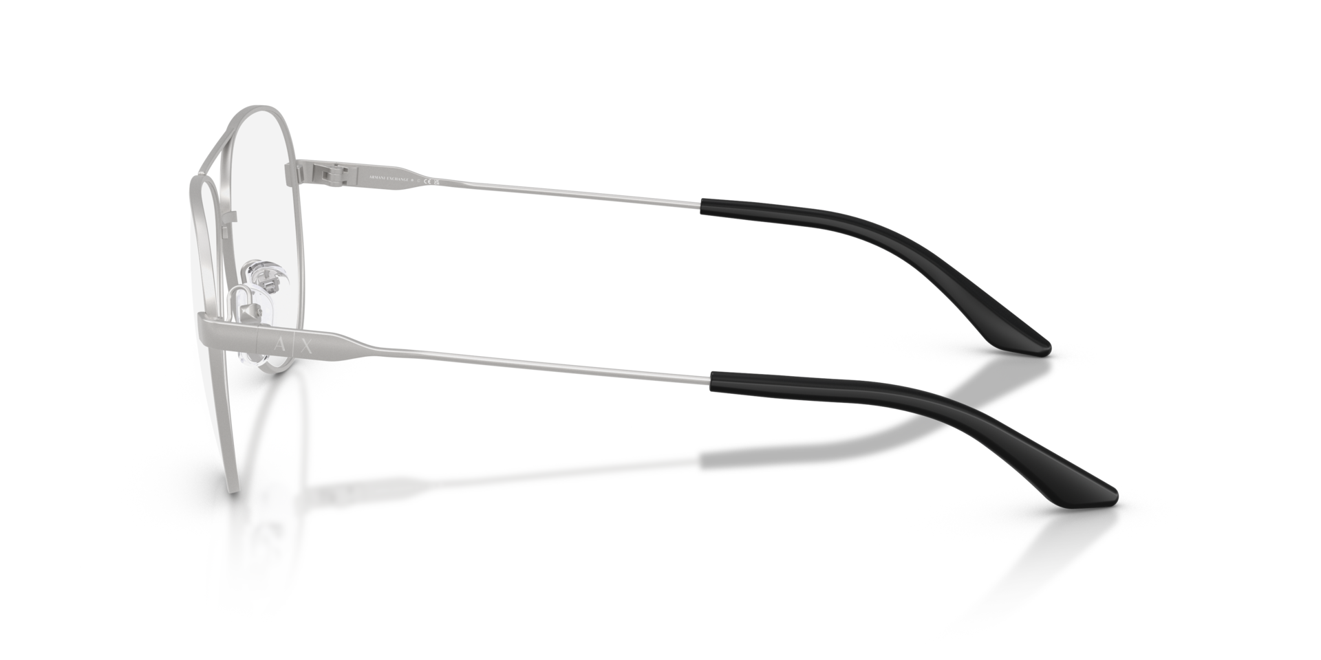 AX1077 Matte Silver MetalEyeglass Frames for Glasses Direct, Side View