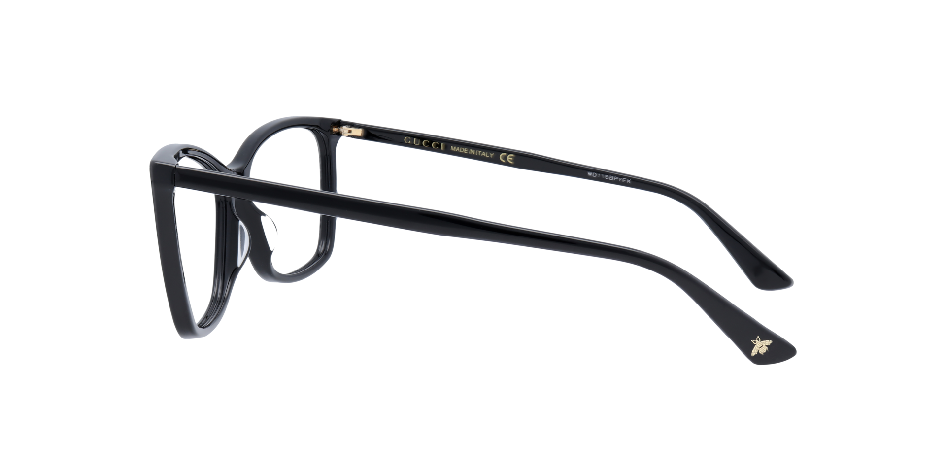 GG0025O Black Shiny AcetateEyeglass Frames for Glasses Direct, Side View