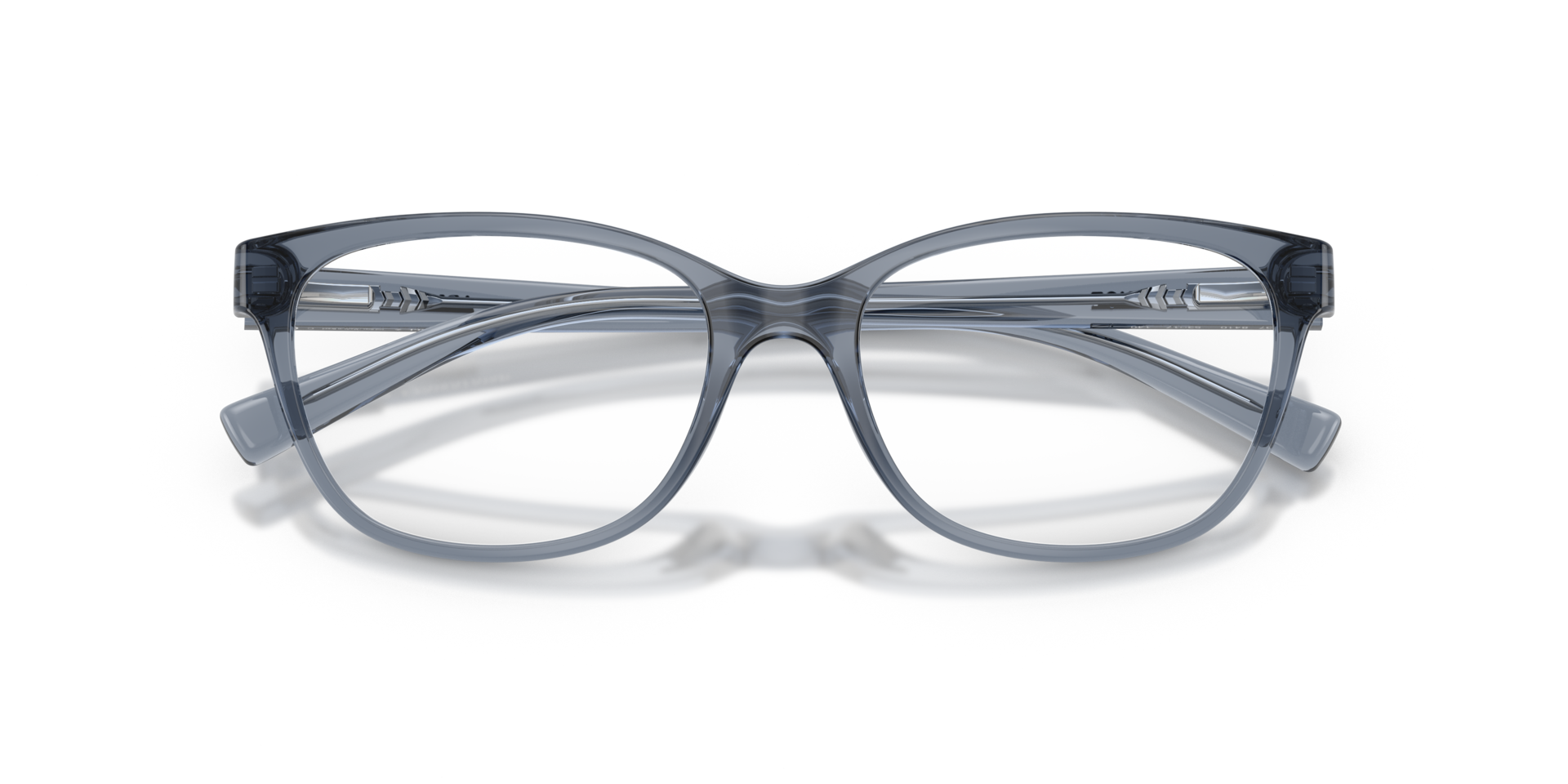 AX3037 Shiny Transparent Blue PlasticEyeglass Frames for Glasses Direct, Closed View