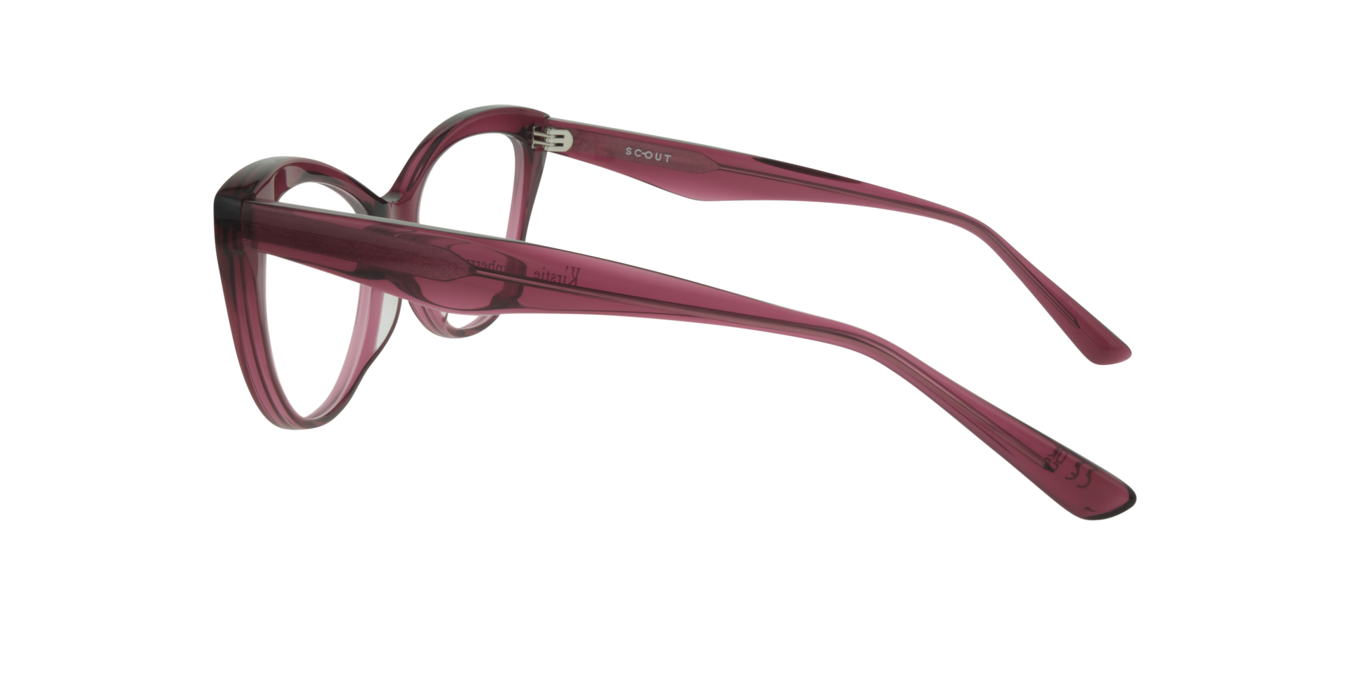 Kirstie Raspberry Pink AcetateEyeglass Frames for Glasses Direct, Side View