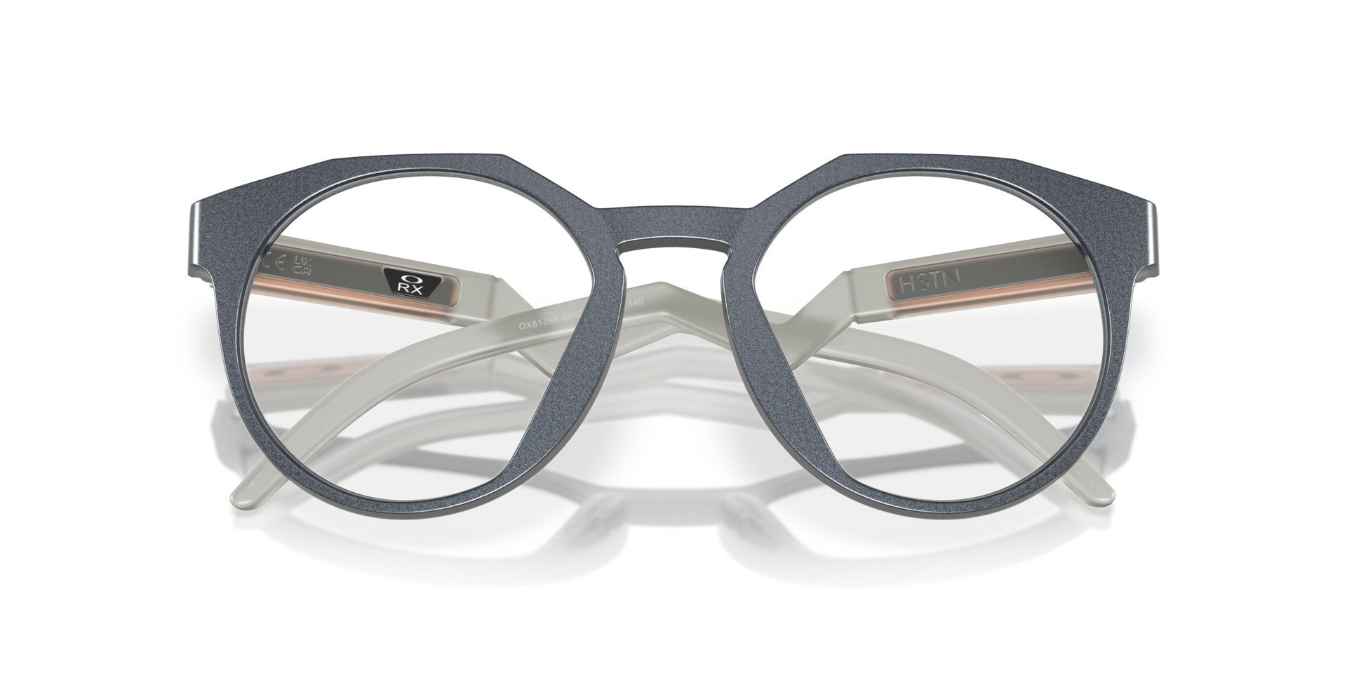 HSTN (Low Bridge Fit) Forge Collection Matte Blue Steel PlasticEyeglass Frames for Glasses Direct, Closed View