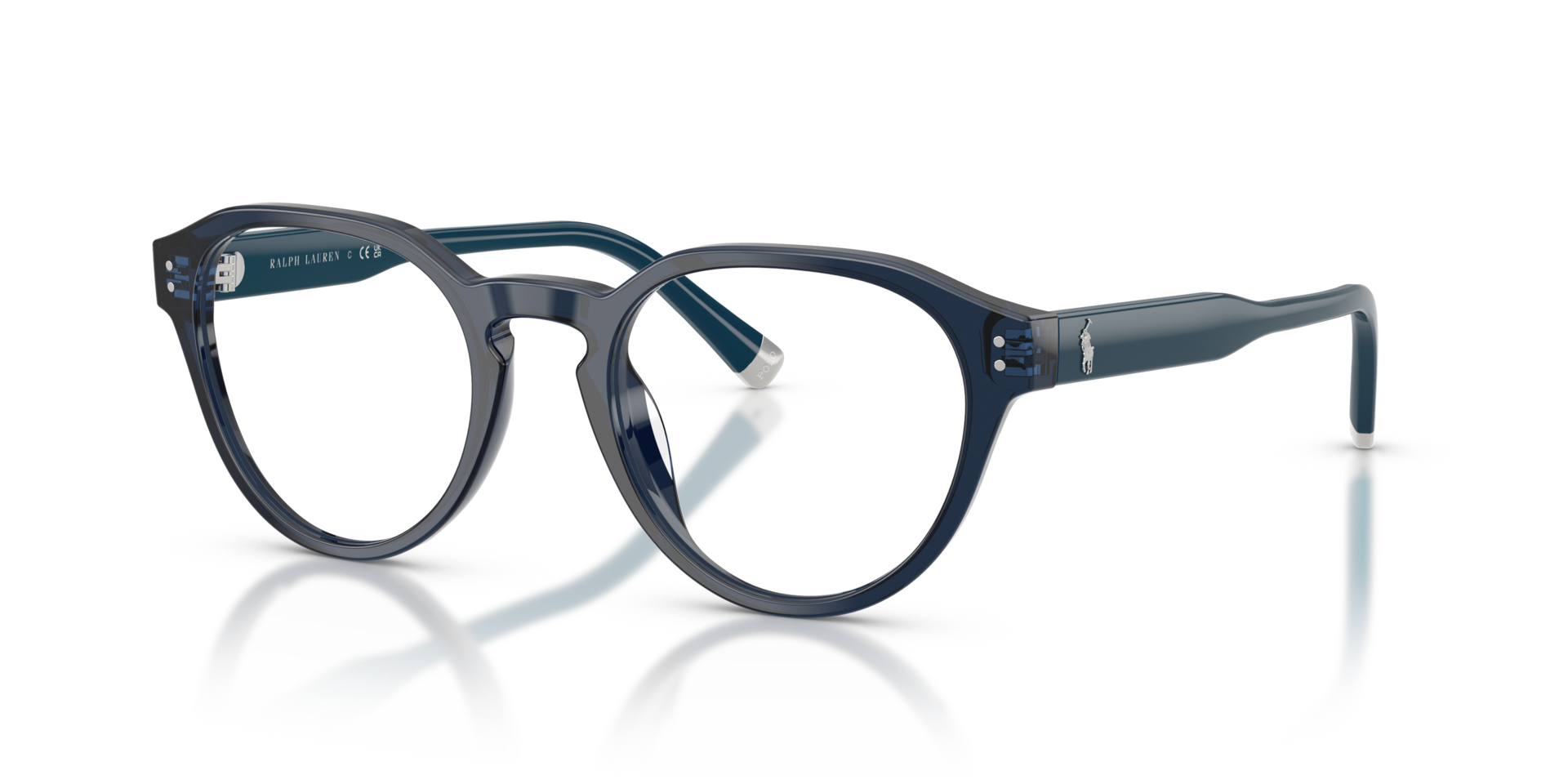 PH2304U Shiny Transparent Navy Blue AcetateEyeglass Frames for Glasses Direct, Angle View