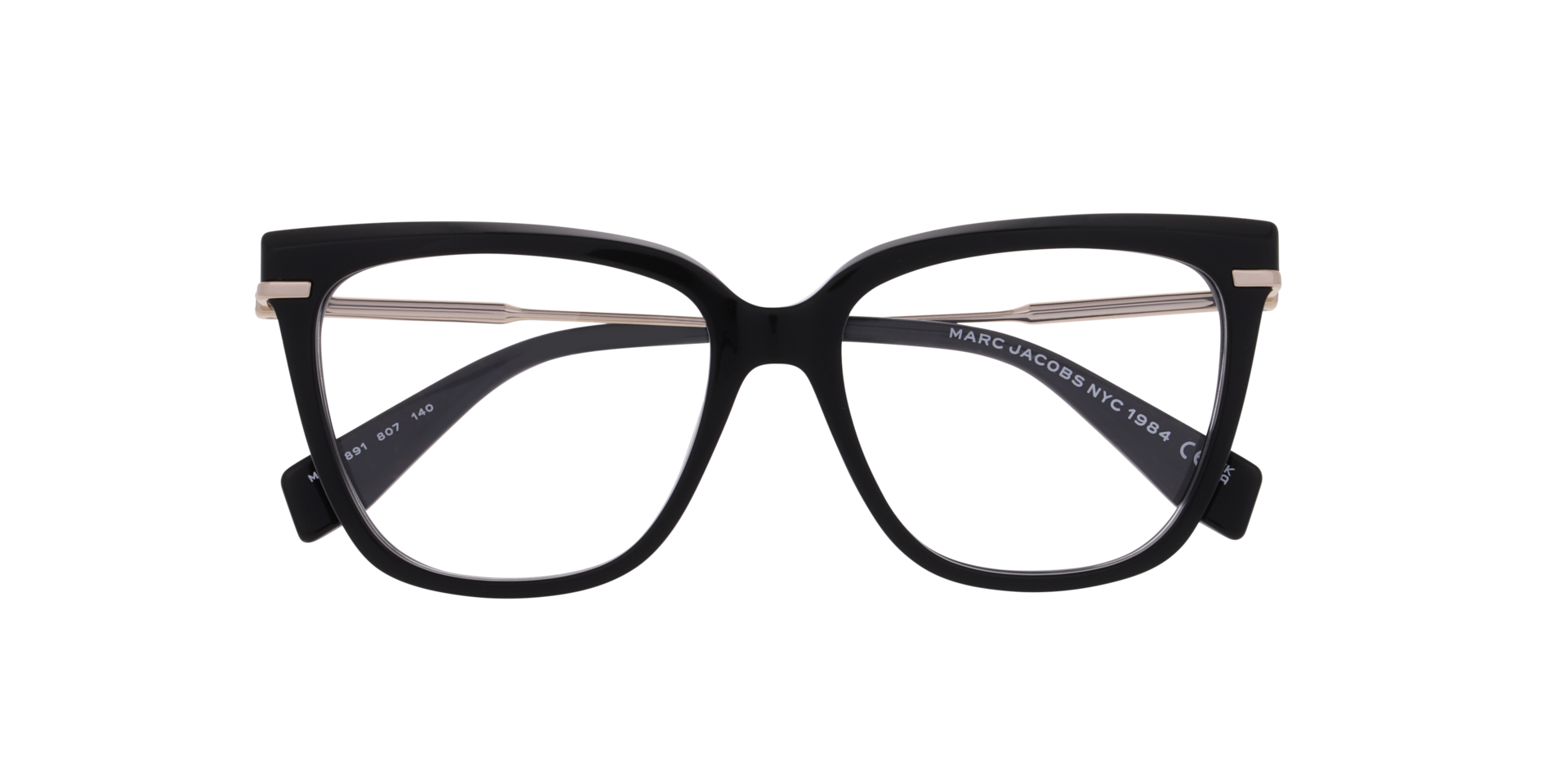 MARC 891 Black Gold AcetateEyeglass Frames for Glasses Direct, Closed View
