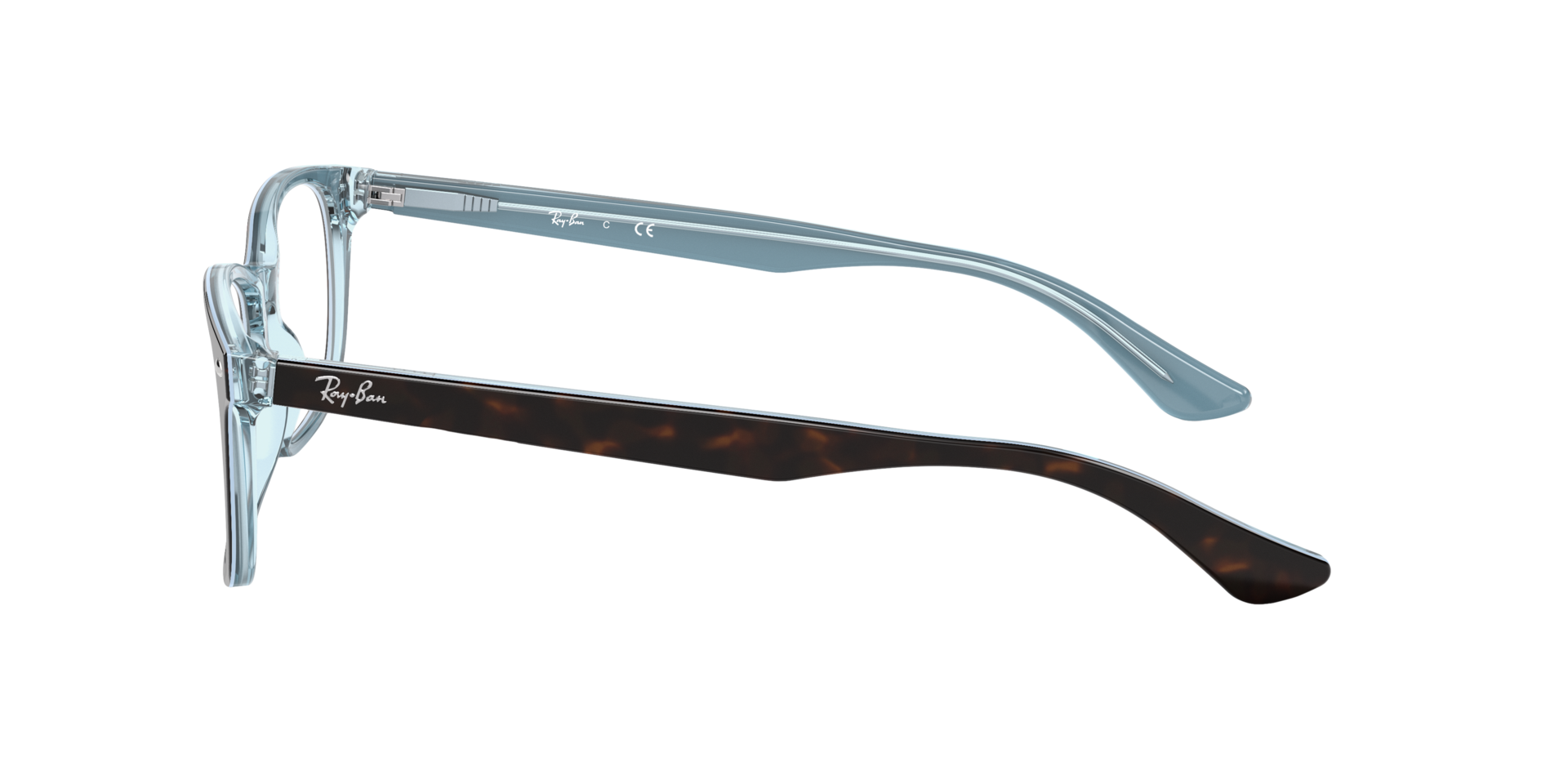 RB5375 Havana On Light Blue AcetateEyeglass Frames for Glasses Direct, Side View