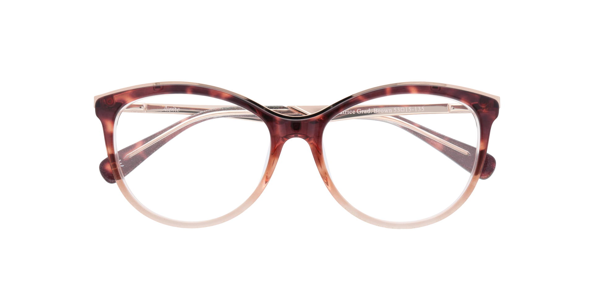 Beatrice Gradient Brown AcetateEyeglass Frames for Glasses Direct, Closed View