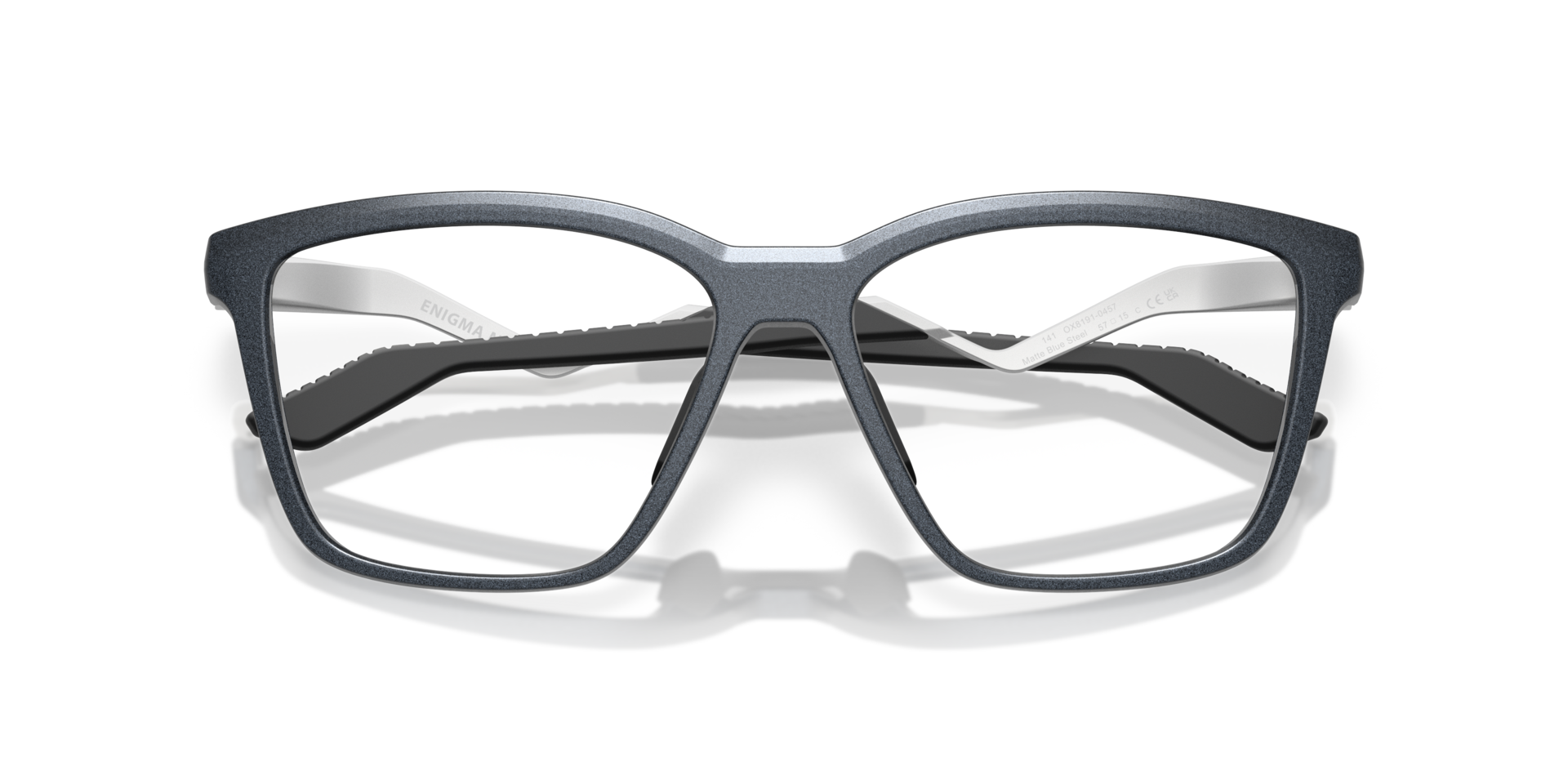 Enigma Mass Matte Blue Steel PlasticEyeglass Frames for Glasses Direct, Closed View