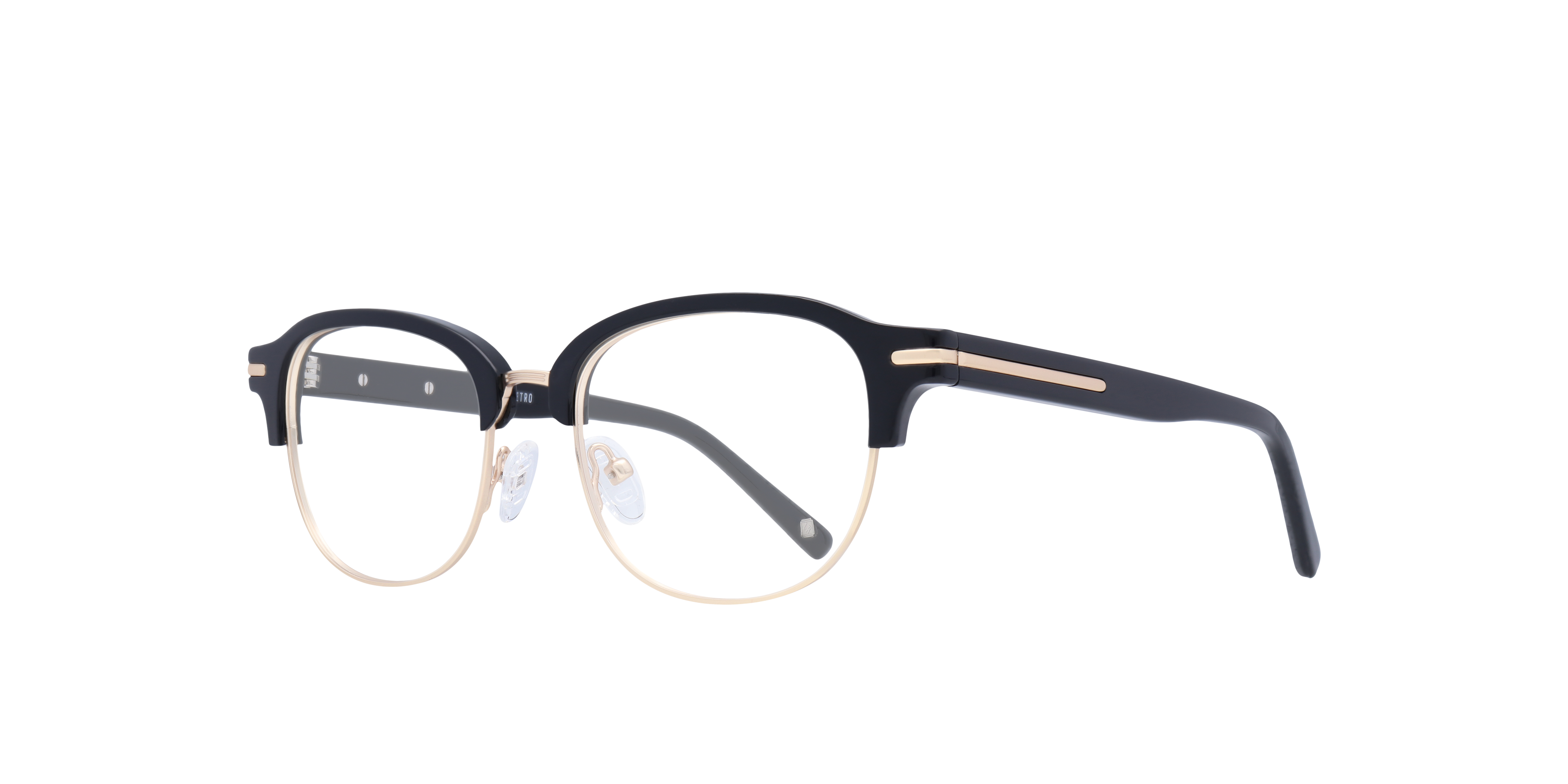 Grange Black MetalEyeglass Frames for Glasses Direct, Angle View