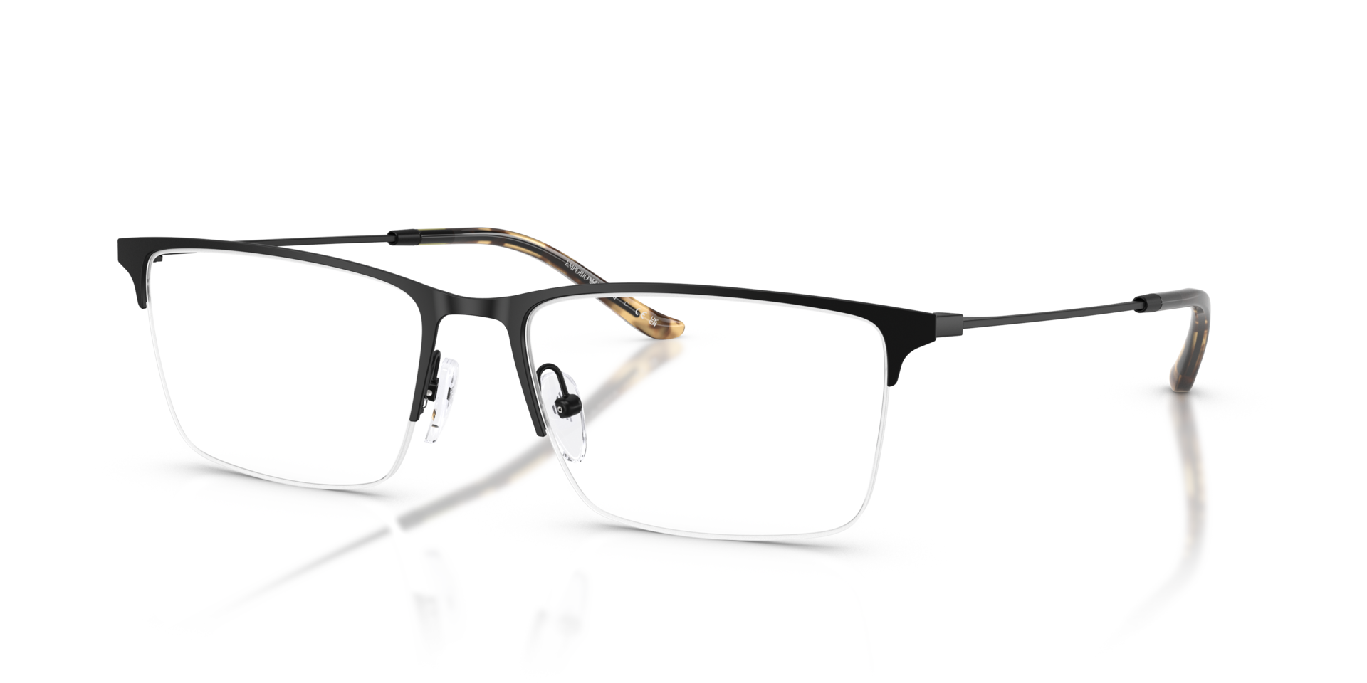 EA1171 Matte Black MetalEyeglass Frames for Glasses Direct, Angle View