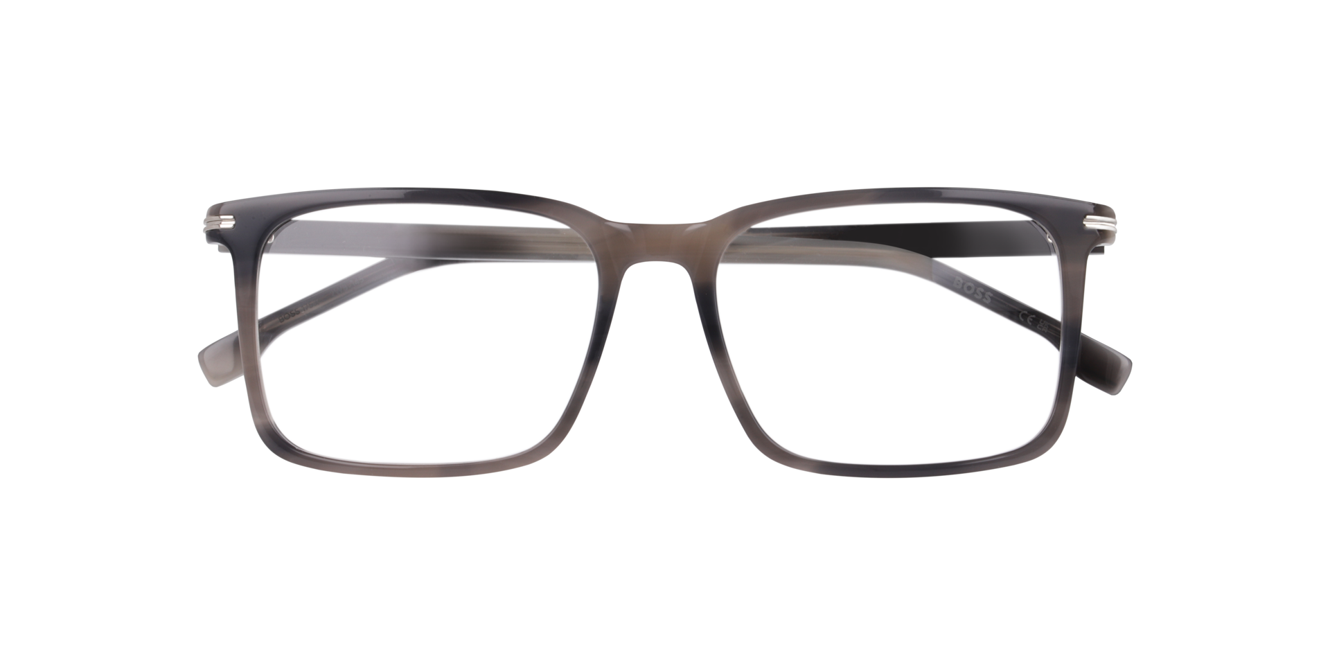 Boss 1753/G Horn Grey AcetateEyeglass Frames for Glasses Direct, Closed View