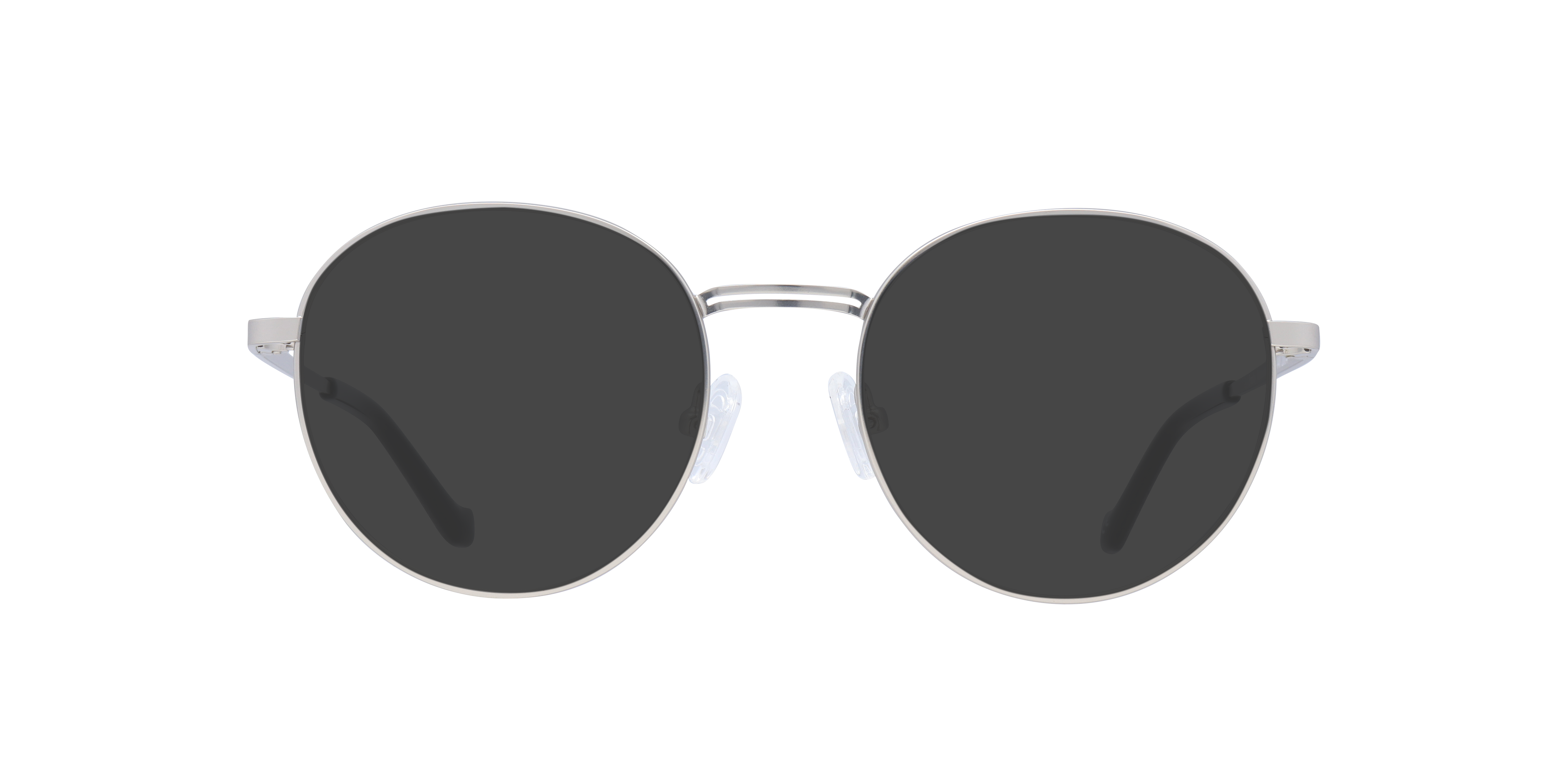Franky Matte Silver MetalEyeglass Frames for Glasses Direct, with Tinted Lenses
