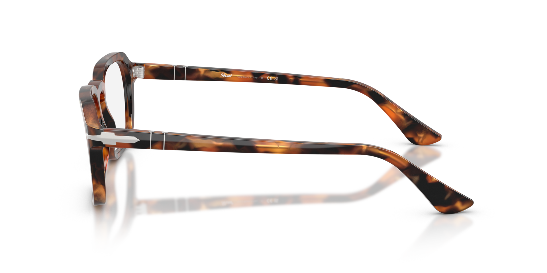PO3390V Tortoise Brown & Pearl Brown AcetateEyeglass Frames for Glasses Direct, Side View