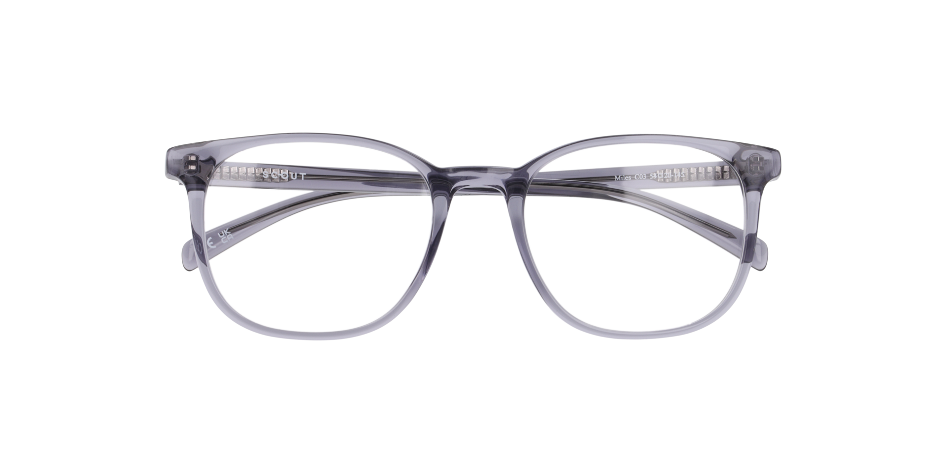 Miles Crystal Grey AcetateEyeglass Frames for Glasses Direct, Closed View