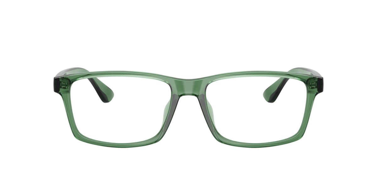 Shiny Transparent Green rectangle Plastic eyeglasses Online - Full Rim - AX3083U