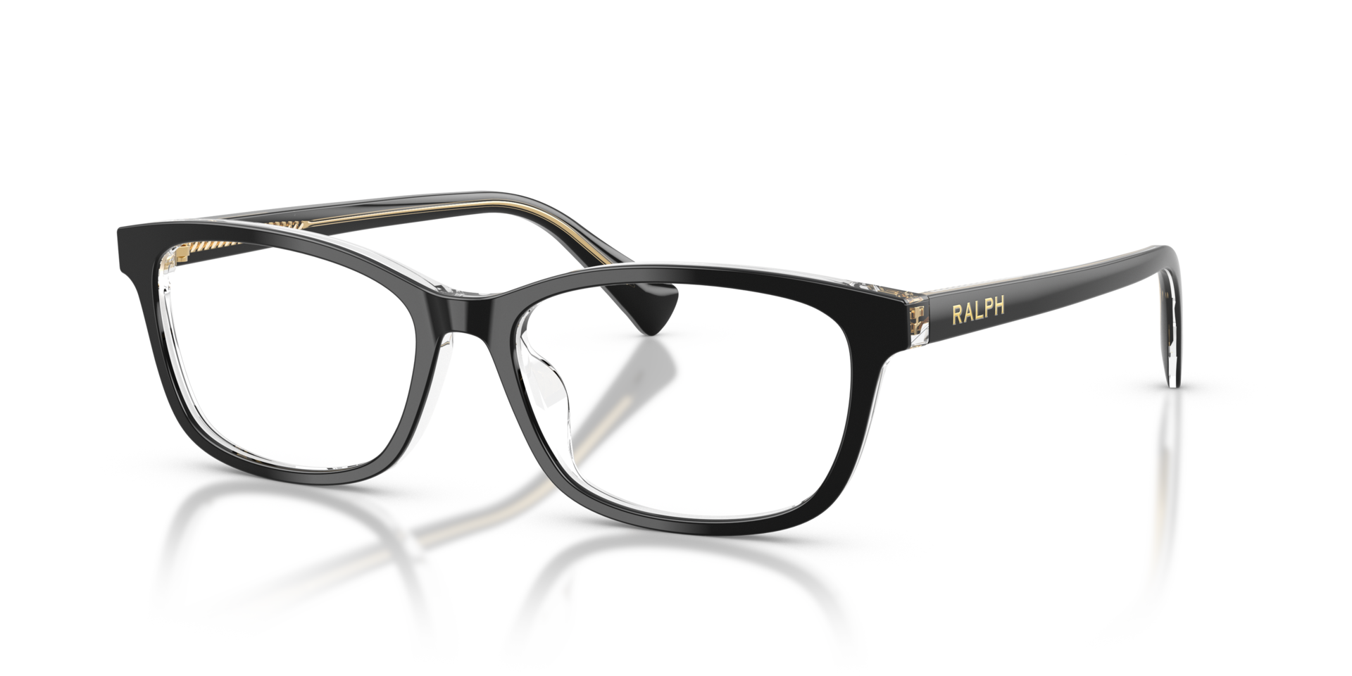 RA7194U Black & Transparent AcetateEyeglass Frames for Glasses Direct, Angle View
