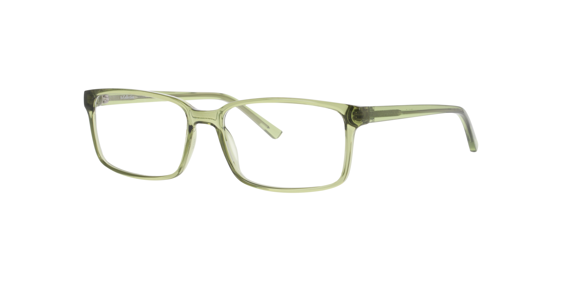Kabir Transparent Green PlasticEyeglass Frames for Glasses Direct, Angle View