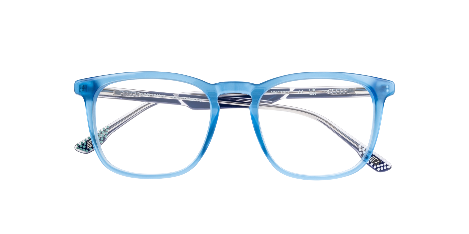 NB4164 Blue AcetateEyeglass Frames for Glasses Direct, Closed View