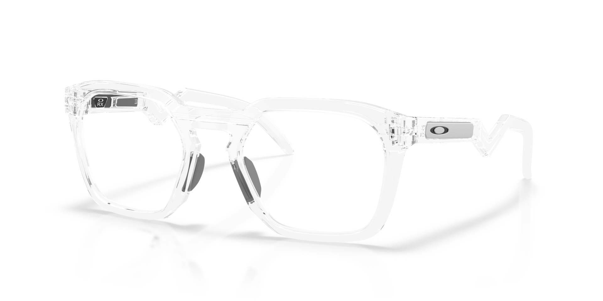 HSTN SQ Polished Clear PlasticEyeglass Frames for Glasses Direct, Angle View