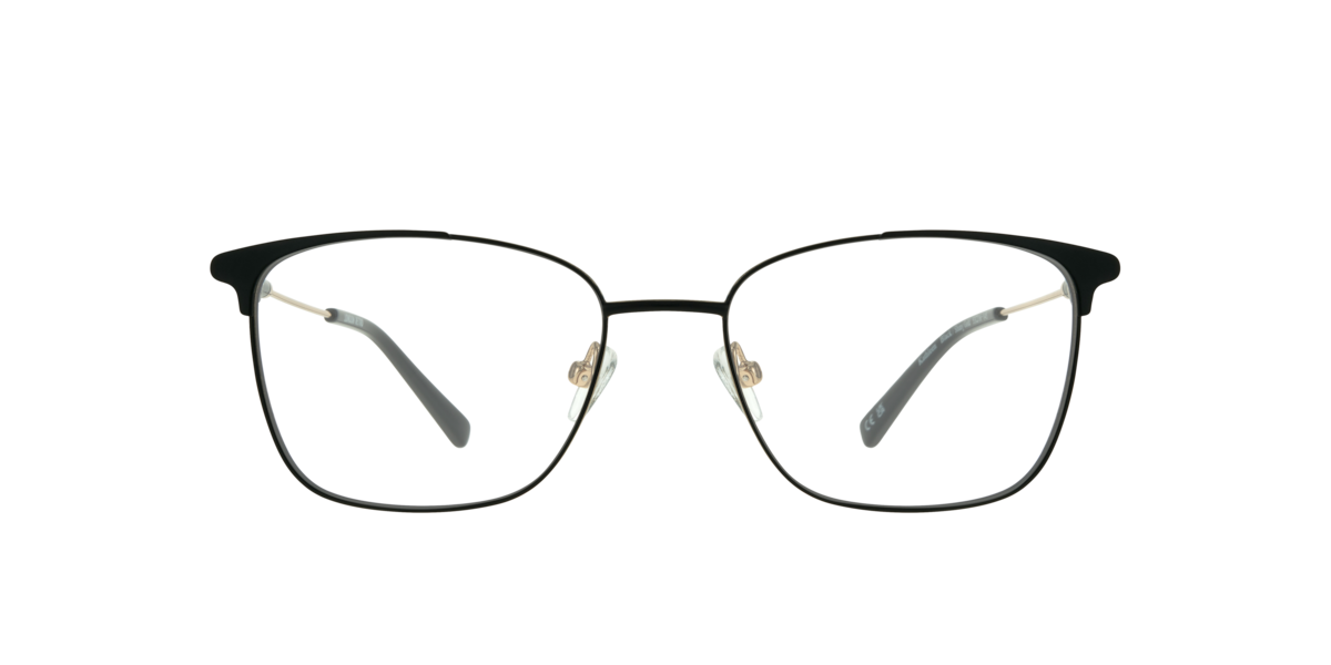 Black/Shiny Gold rectangle Metal eyeglasses Online - Full Rim - Kathleen