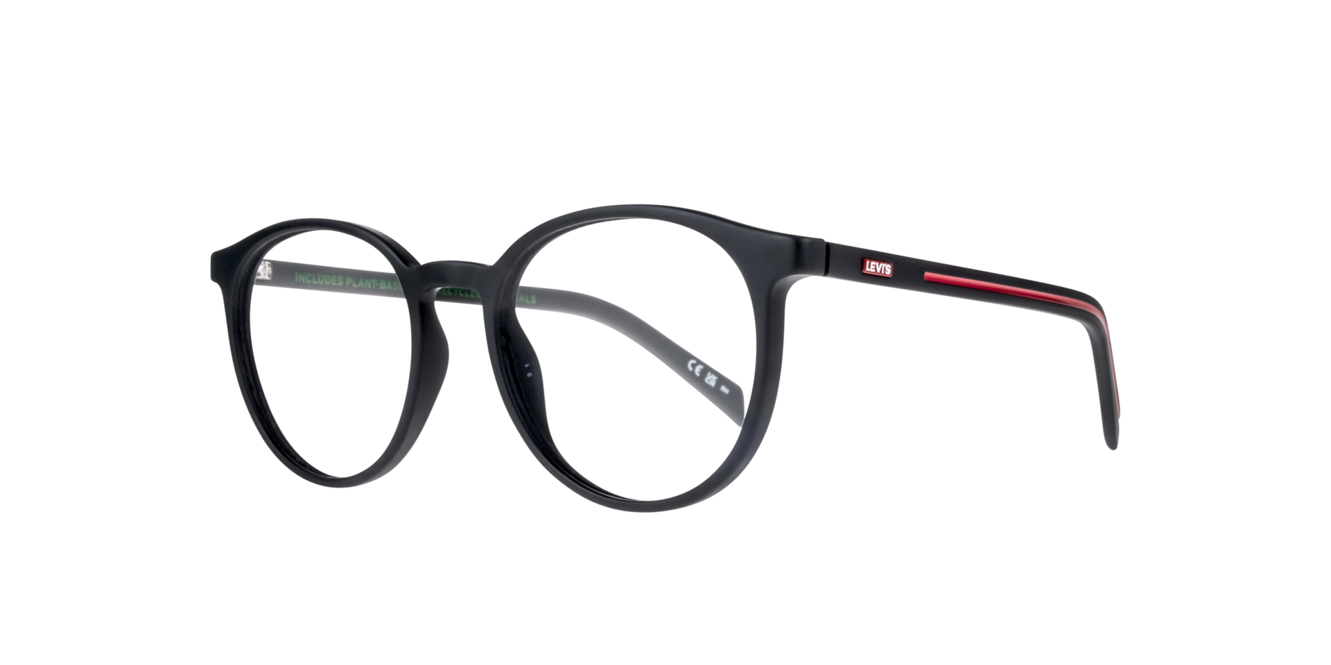 LV 5048 Black PlasticEyeglass Frames for Glasses Direct, Angle View