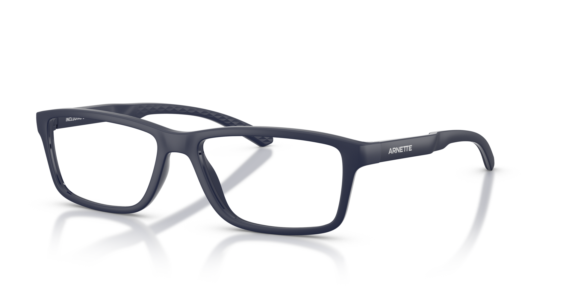 AN7292 Matte Navy Blue PlasticEyeglass Frames for Glasses Direct, Angle View