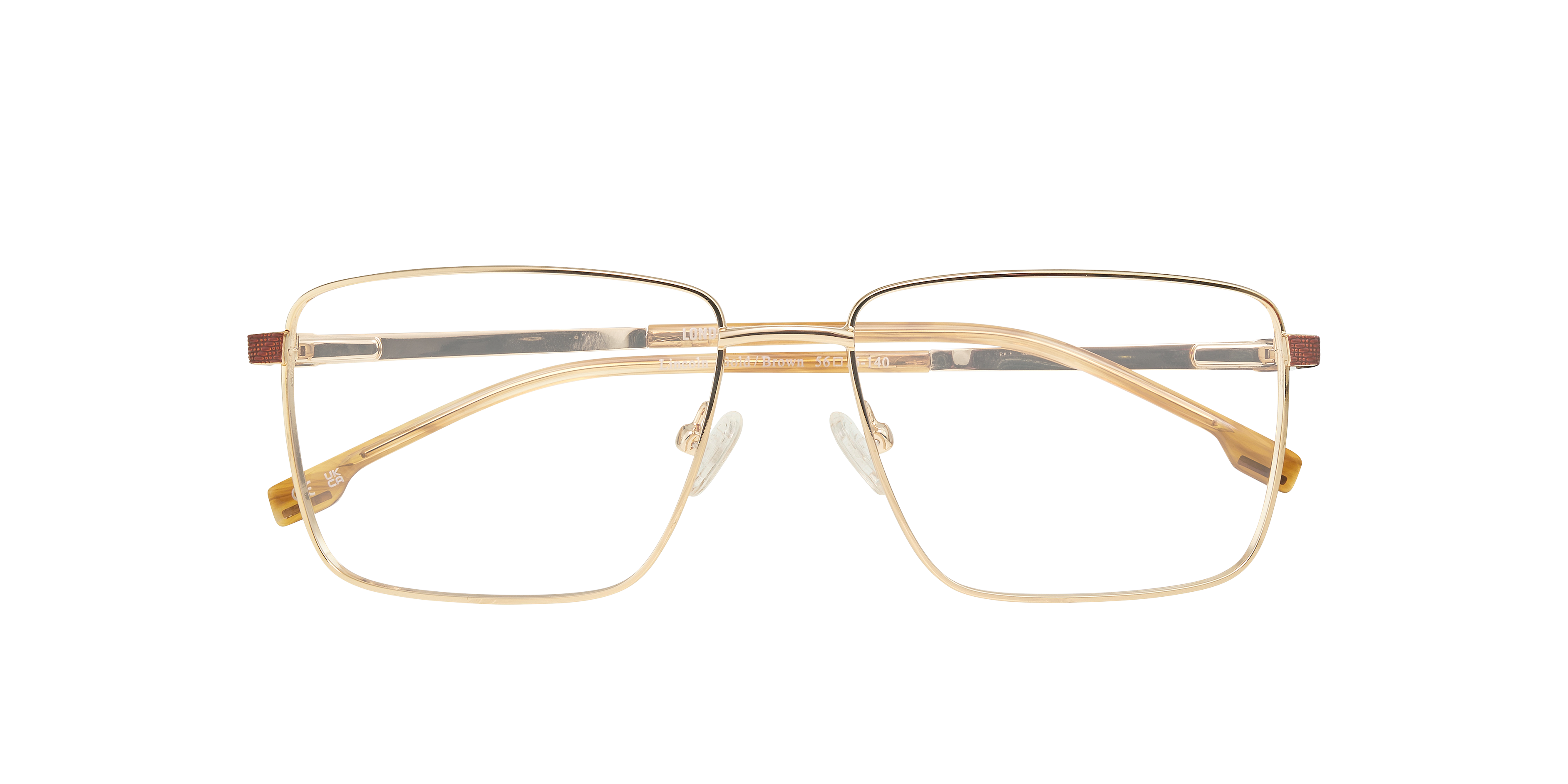 Lincoln Gold & Brown MetalEyeglass Frames for Glasses Direct, Closed View