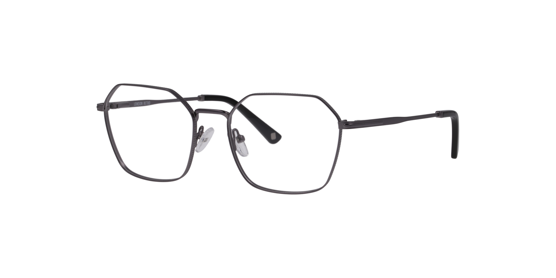 Maida Vale Gunmetal MetalEyeglass Frames for Glasses Direct, Angle View