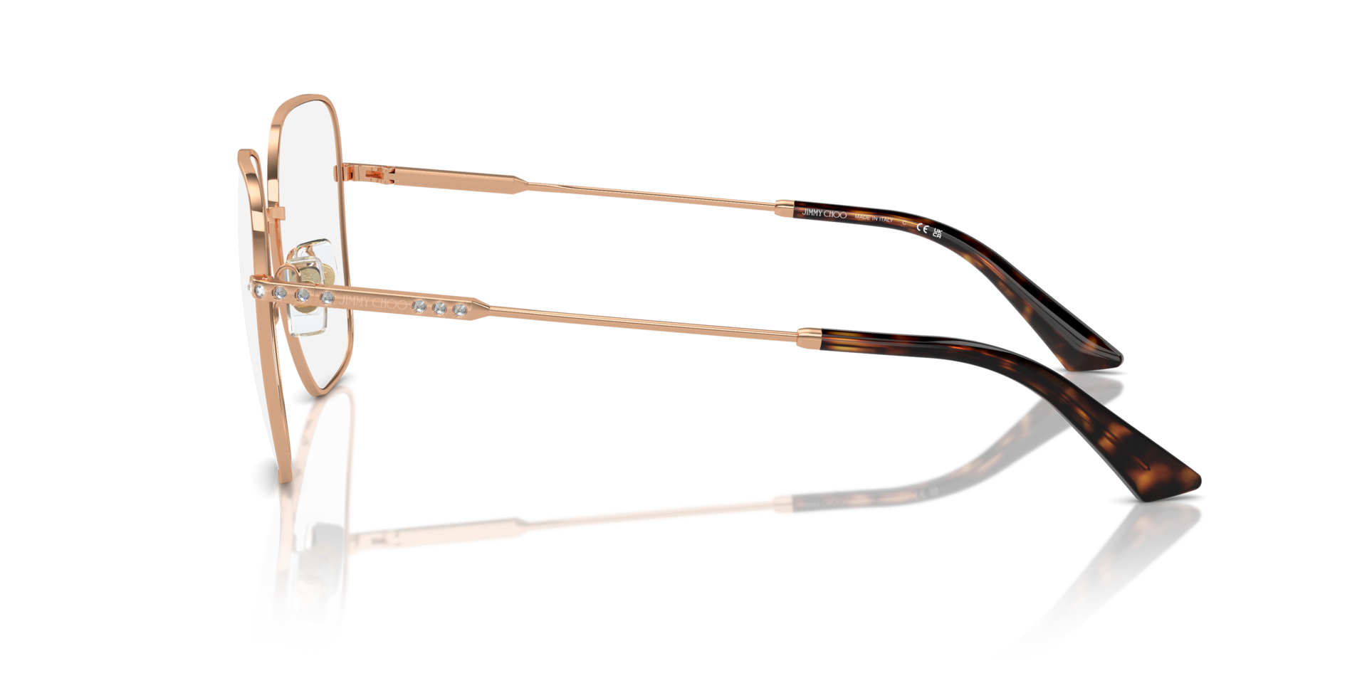 JC2001B Rose Gold MetalEyeglass Frames for Glasses Direct, Side View