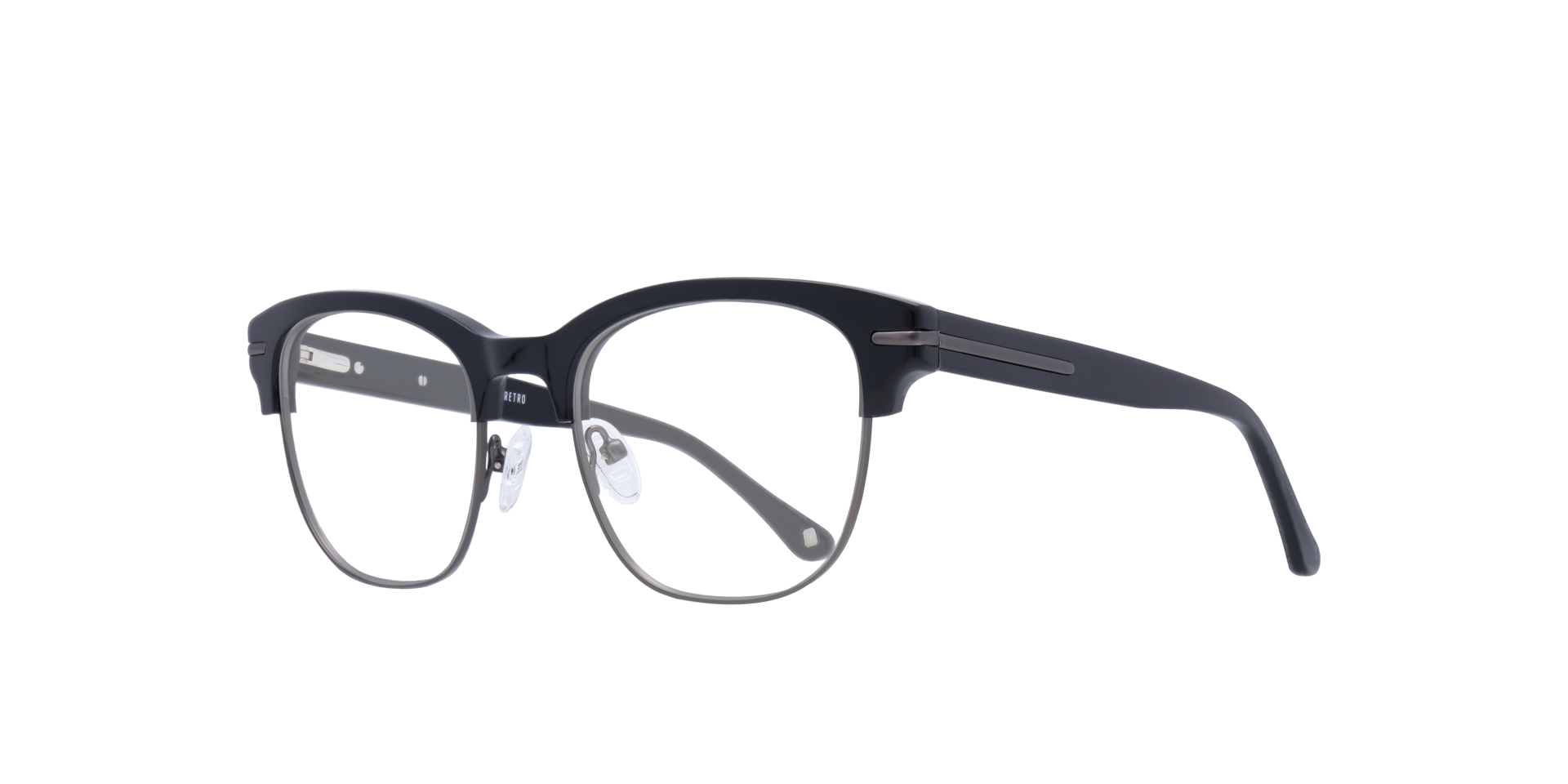 Greenford Black MetalEyeglass Frames for Glasses Direct, Angle View