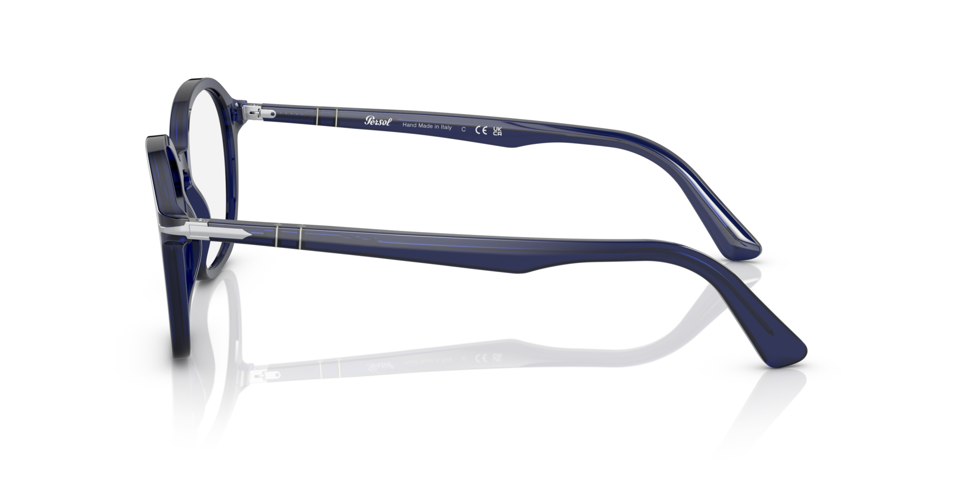 PO3296V Blue AcetateEyeglass Frames for Glasses Direct, Side View