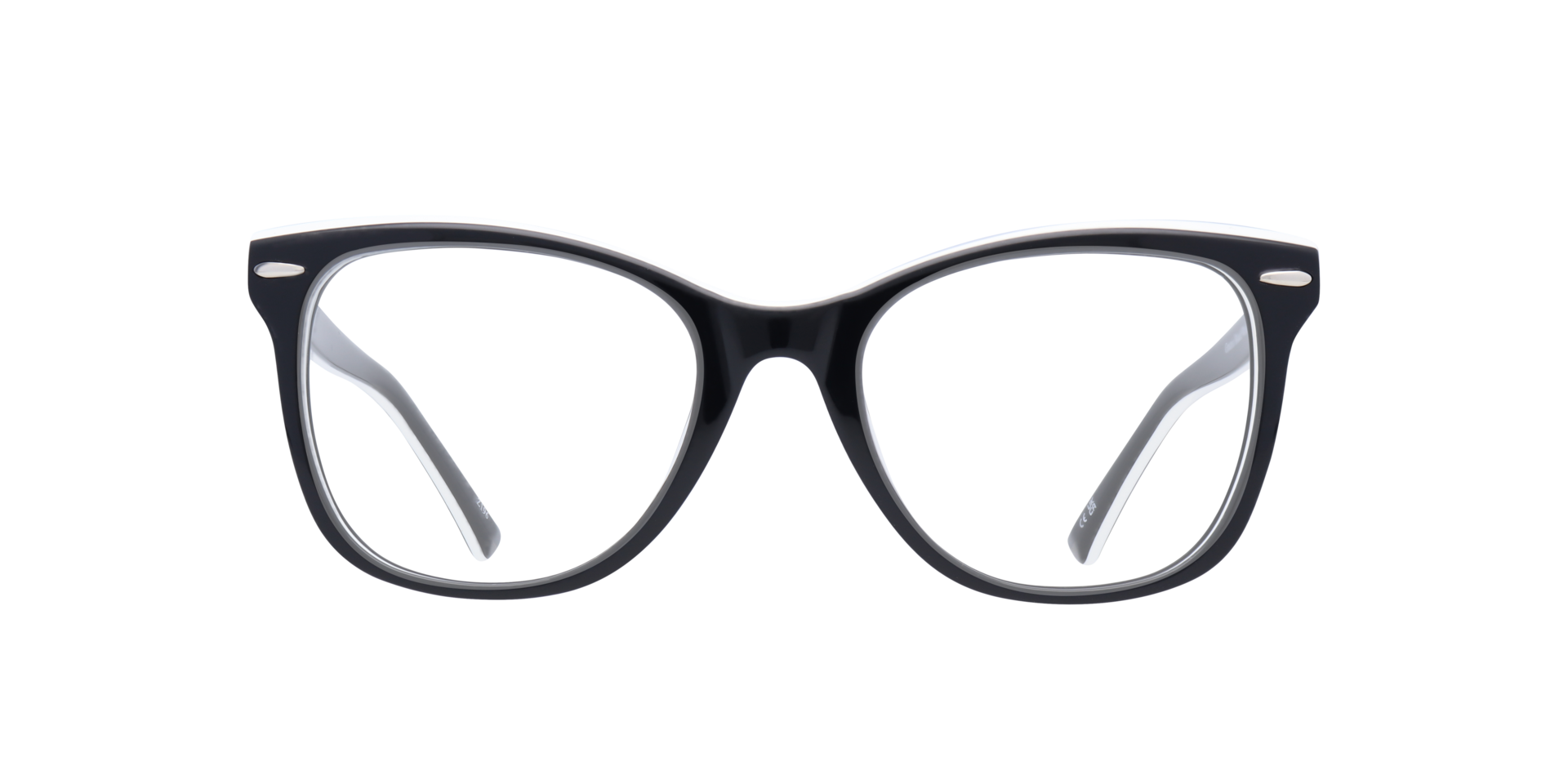 Grazia Black & White & Black AcetateEyeglass Frames for Glasses Direct, Front View