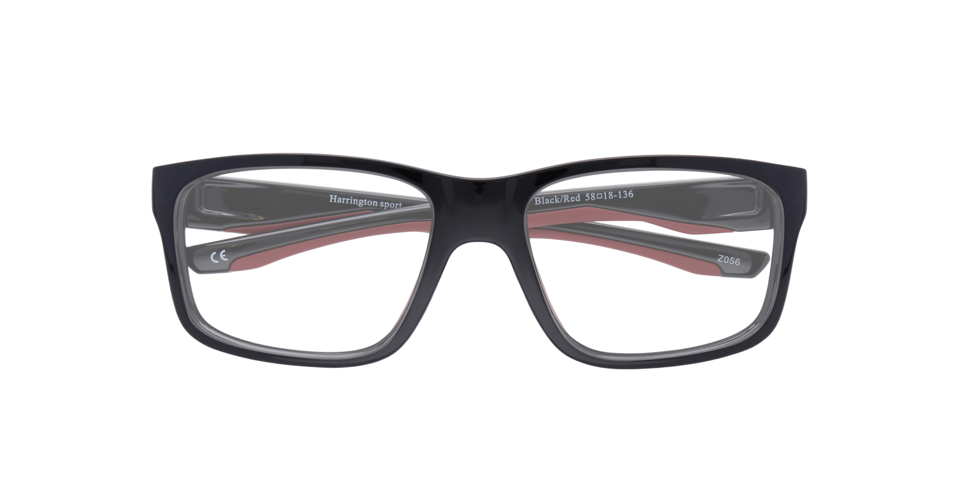 Beat Shiny Black & Red AcetateEyeglass Frames for Glasses Direct, Closed View